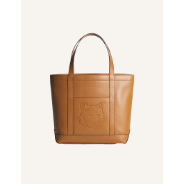 フォックスヘッド レザー ミディアム トート | Maison Kitsuné