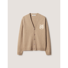 FOX HEAD INTARSIA MERINO CARDIGAN | Maison Kitsuné
