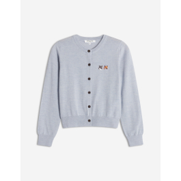 DOUBLE FOX HEAD MERINO REGULAR CARDIGAN | Maison Kitsuné
