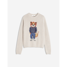 DRESSED FOX INTARSIA WOOL JUMPER