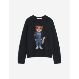 DRESSED FOX INTARSIA WOOL JUMPER