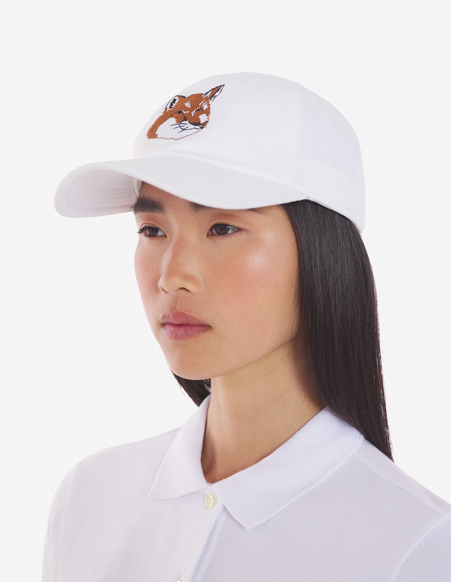 LARGE FOX HEAD EMBROIDERY 6P CAP