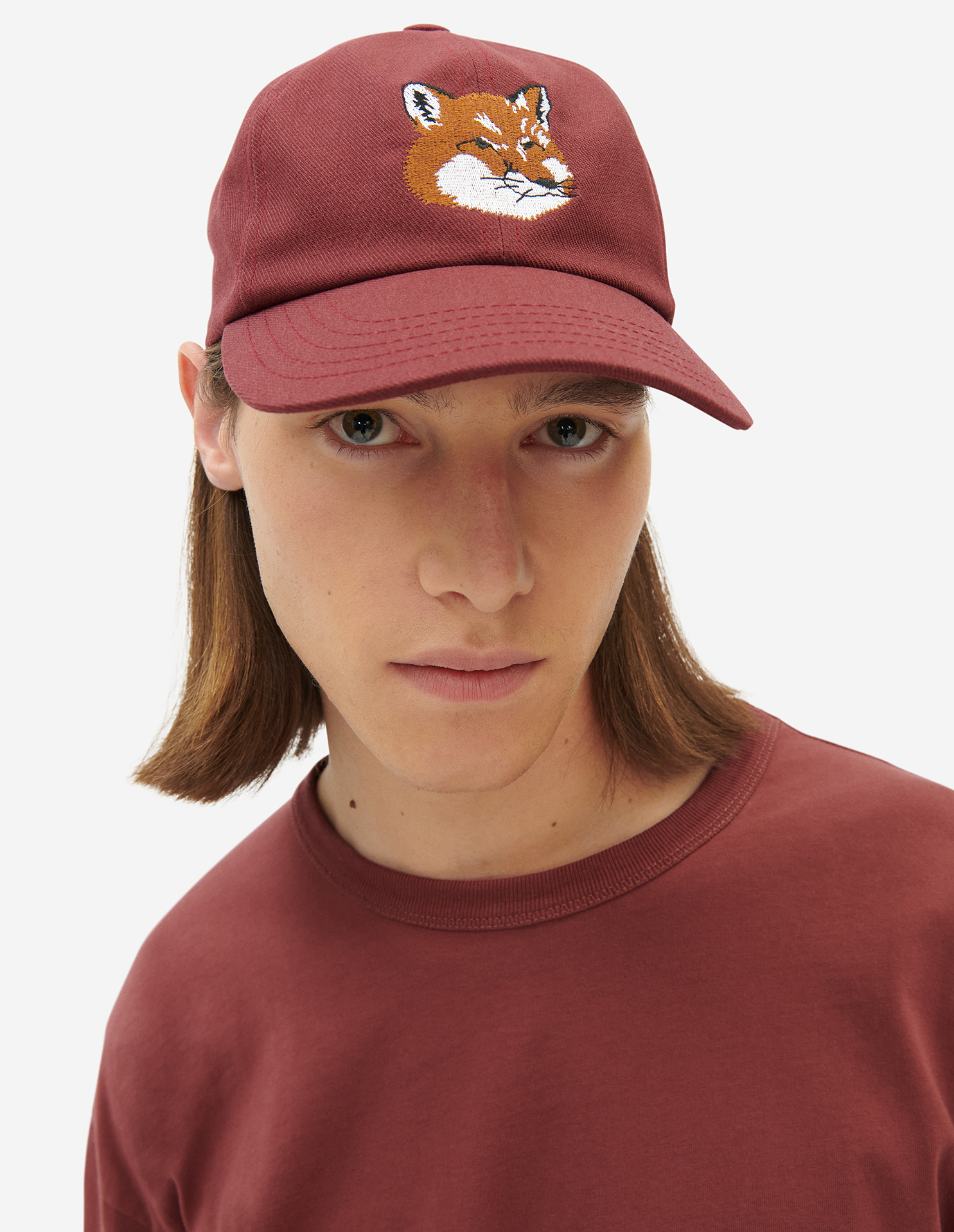 LARGE FOX HEAD EMBROIDERY 6P CAP