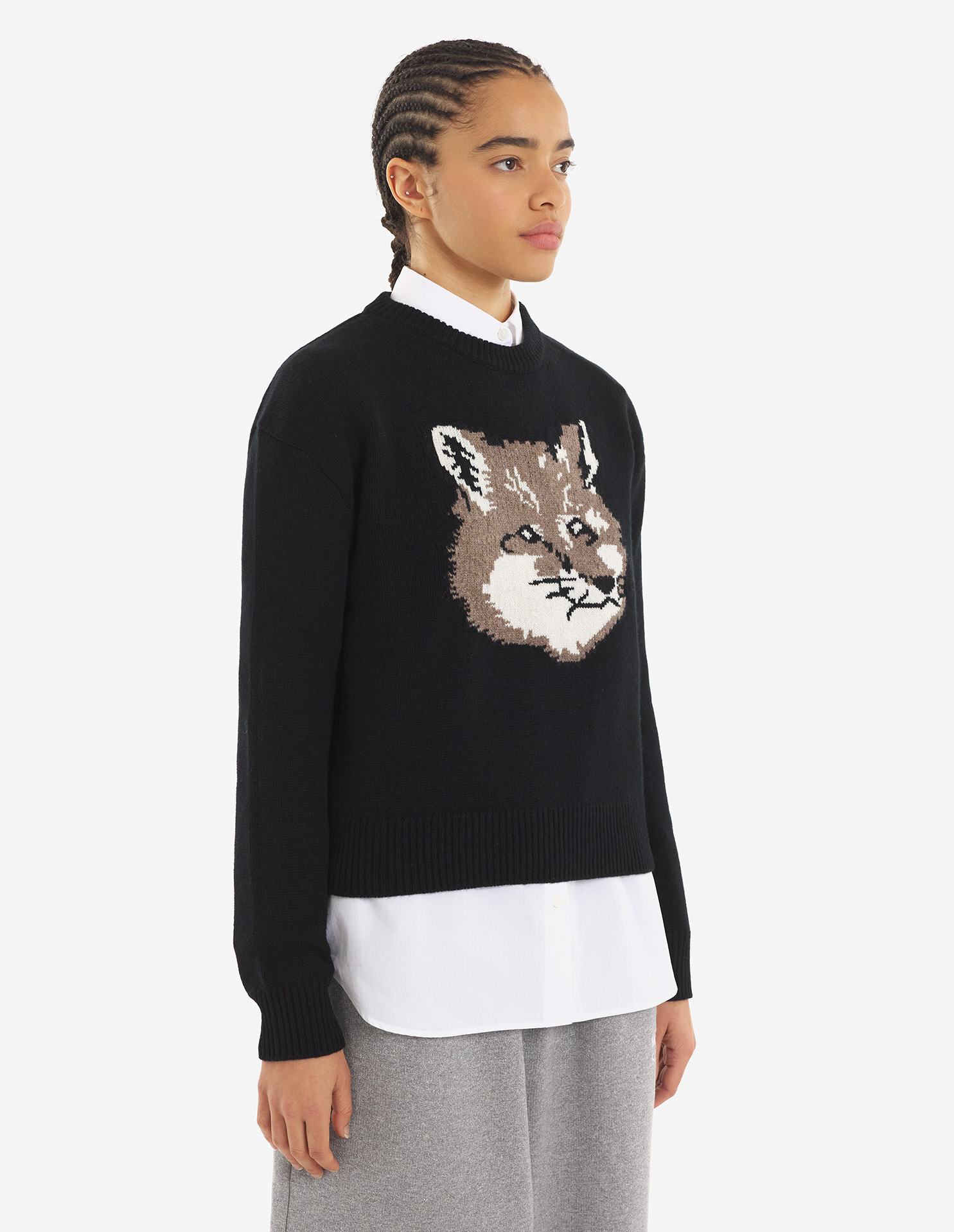 Maison Kitsune BIG FOX HEAD PULLOVER ニット/セーター 一番安い通販