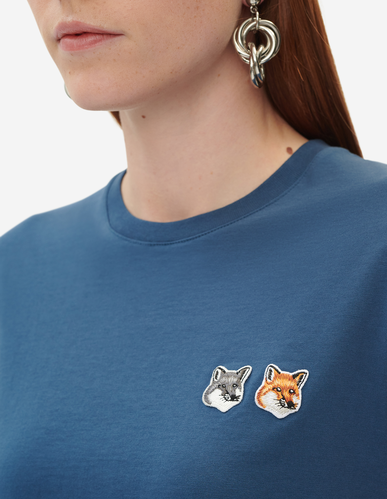 DOUBLE FOX HEAD PATCH CROPPED TEE-SHIRT