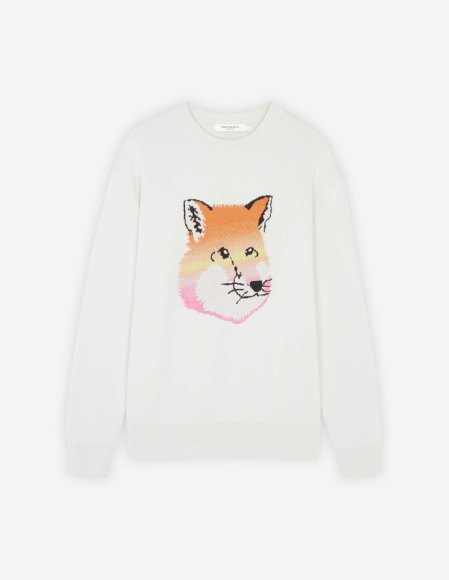 VIBRANT FOX HEAD INTARSIA COMFORT PULLOVER | Maison Kitsuné