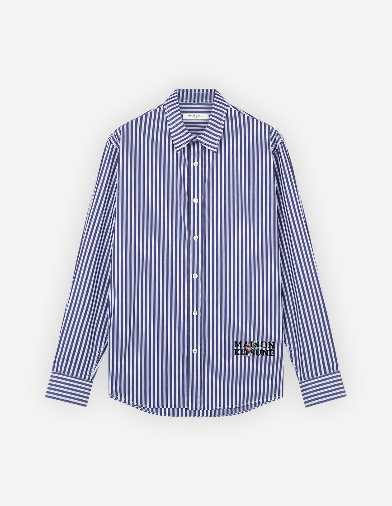 CASUAL SHIRT IN COTTON WITH FLOWER EMBROIDERY | Maison Kitsuné