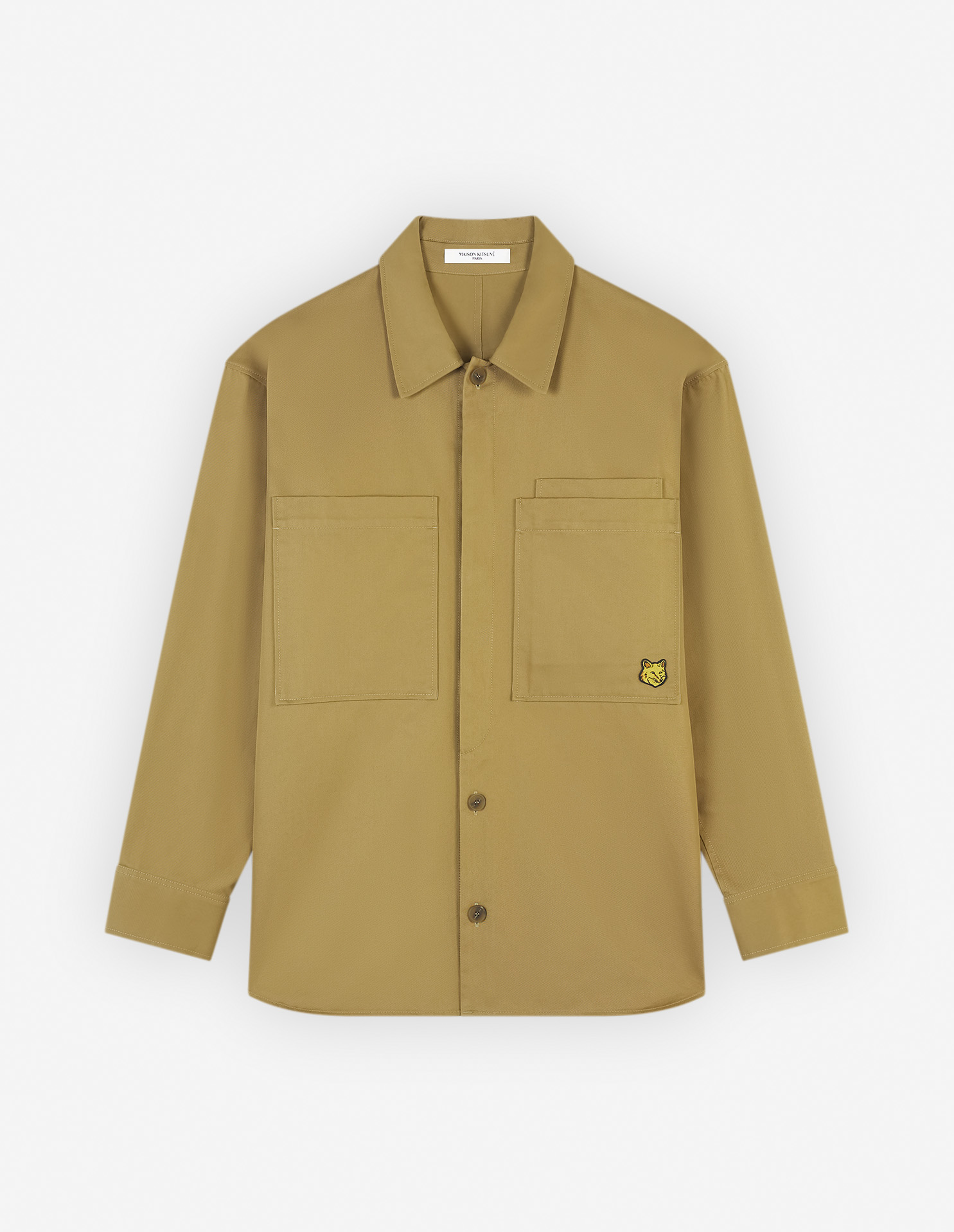 OVERSHIRT WITH BOLD FOX HEAD PATCH IN COTTON GABARDINE