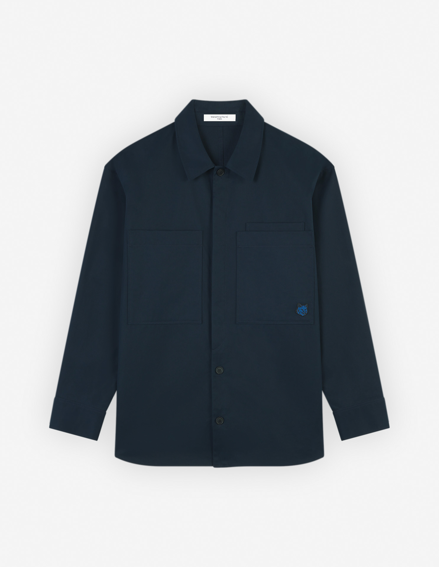 OVERSHIRT WITH BOLD FOX HEAD PATCH IN COTTON GABARDINE