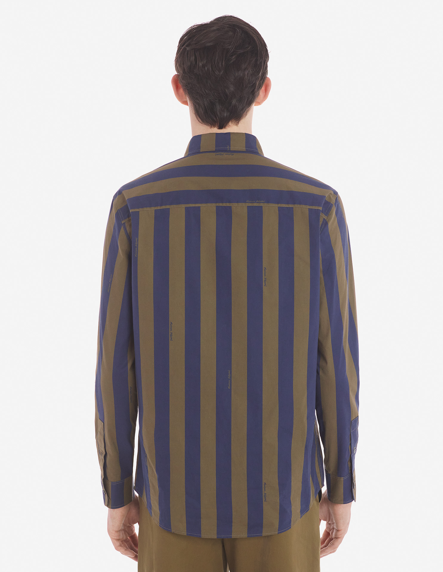 BD CASUAL SHIRT WITH CHEST POCKET IN RUGBY STRIPES | Maison Kitsuné