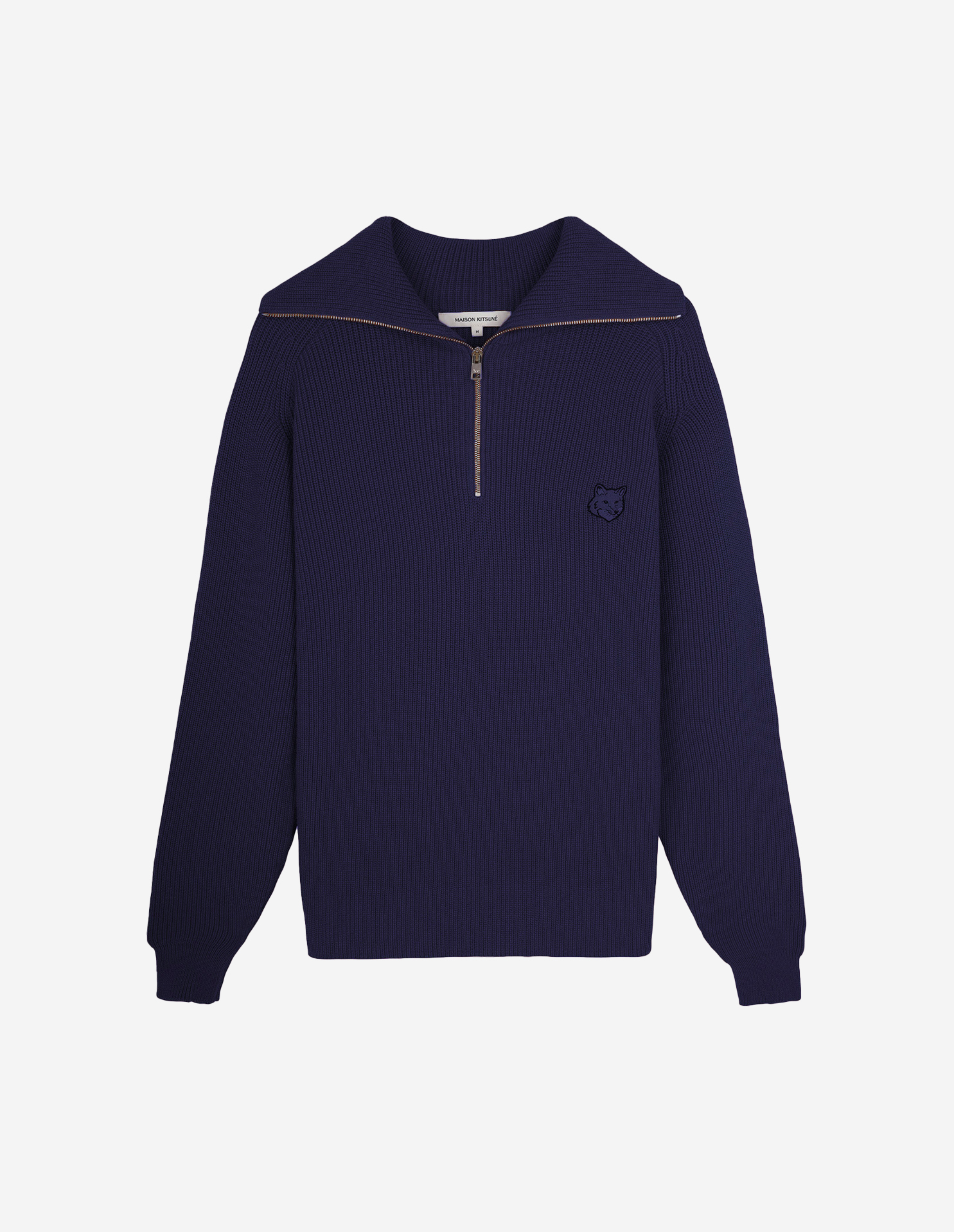 BOLD FOX HEAD PATCH HALF ZIP RIBBED JUMPER