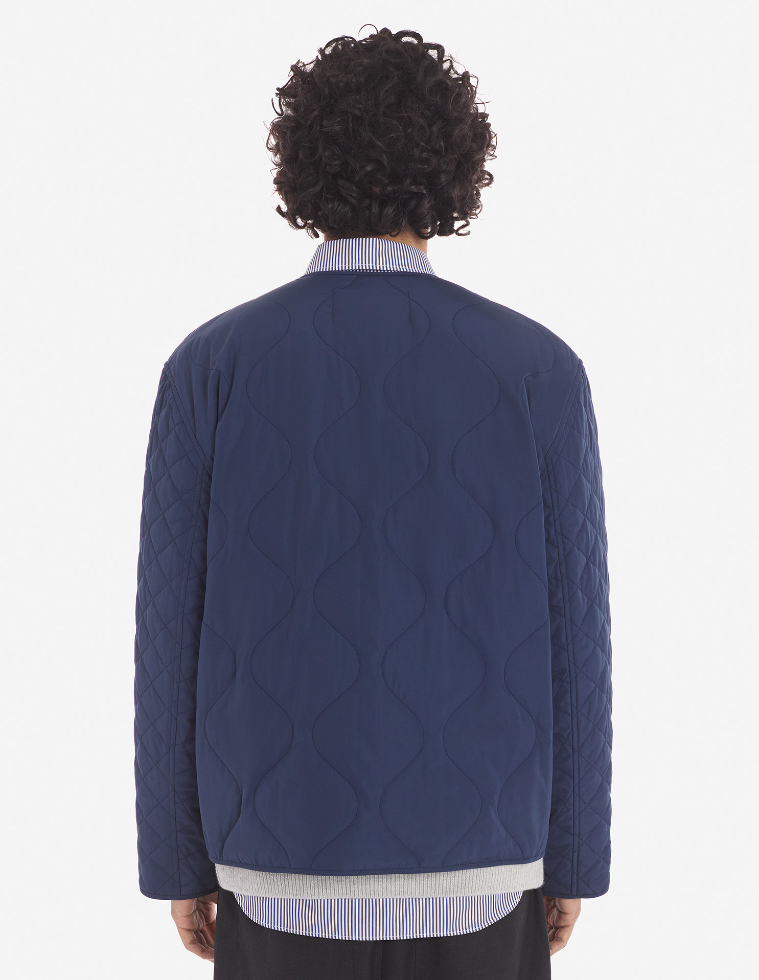 QUILTED BLOUSON IN NYLON WITH INSTITUTIONAL FOX HE | Maison Kitsuné