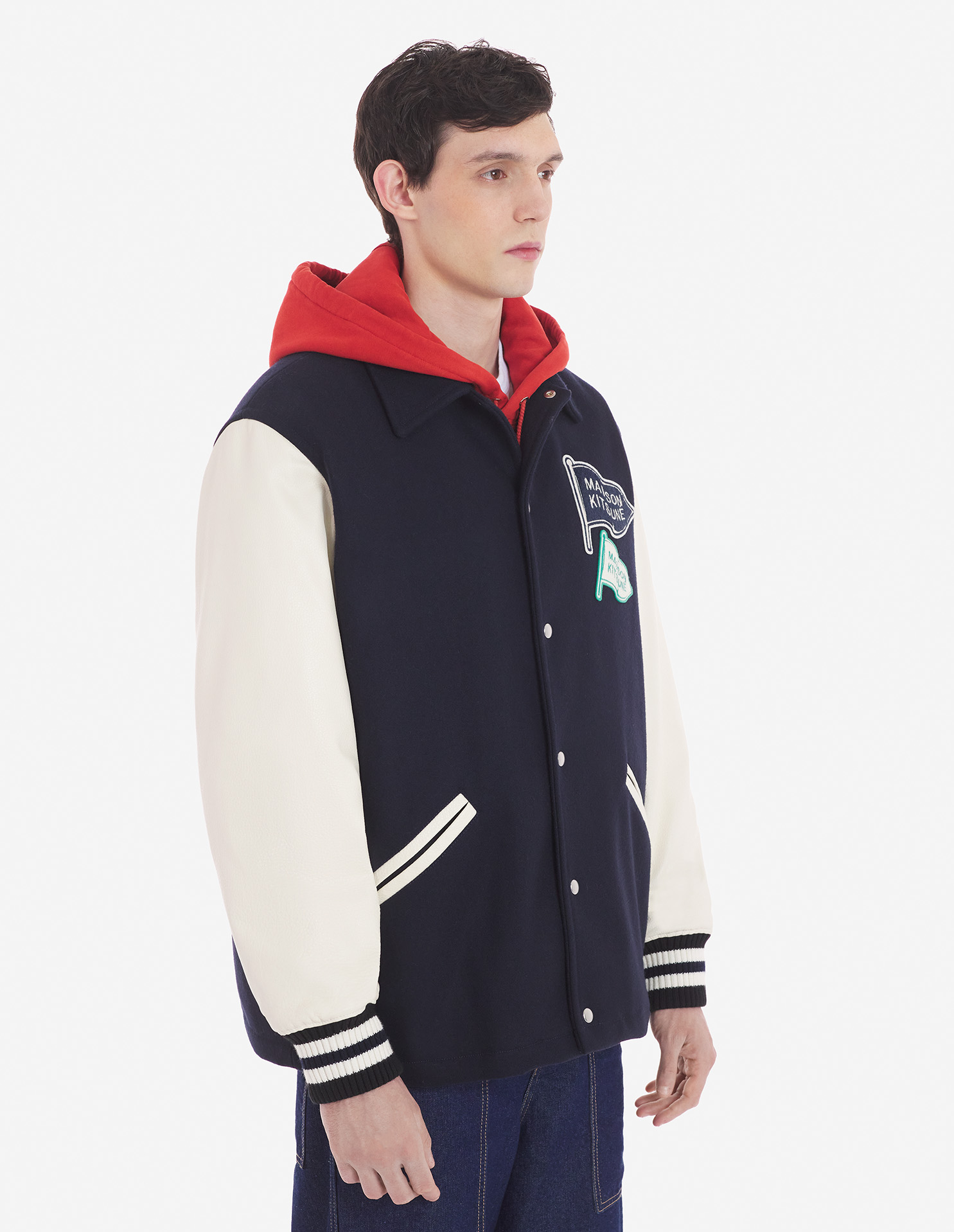 Appliquéd Wool-Blend Felt and Leather Varsity Jacket