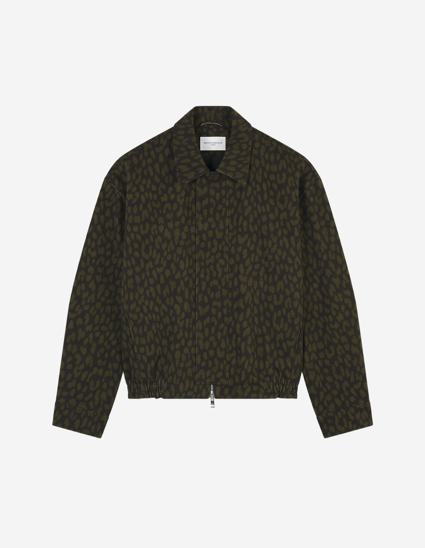 TAILORED BLOUSON IN LEOPARD PRINTED CANVAS | Maison Kitsuné