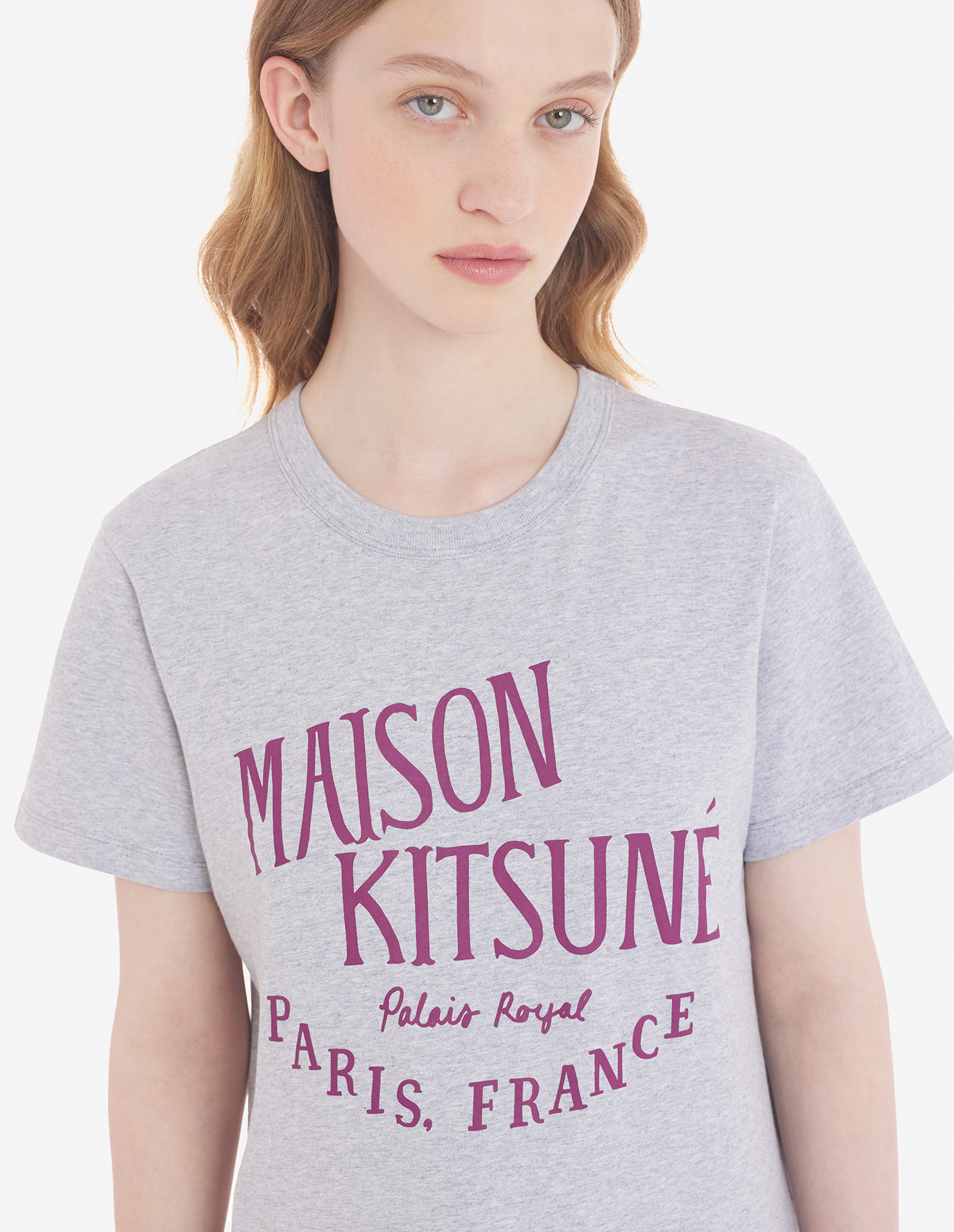 【新品未使用】 MAISON KITSUNE メゾンキツネ Tシャツ PALAIS ROYAL CLASSIC TEE-SHIRT LW00107KJ0008 【XLサイズ/LIGHT GREY MELANGE】