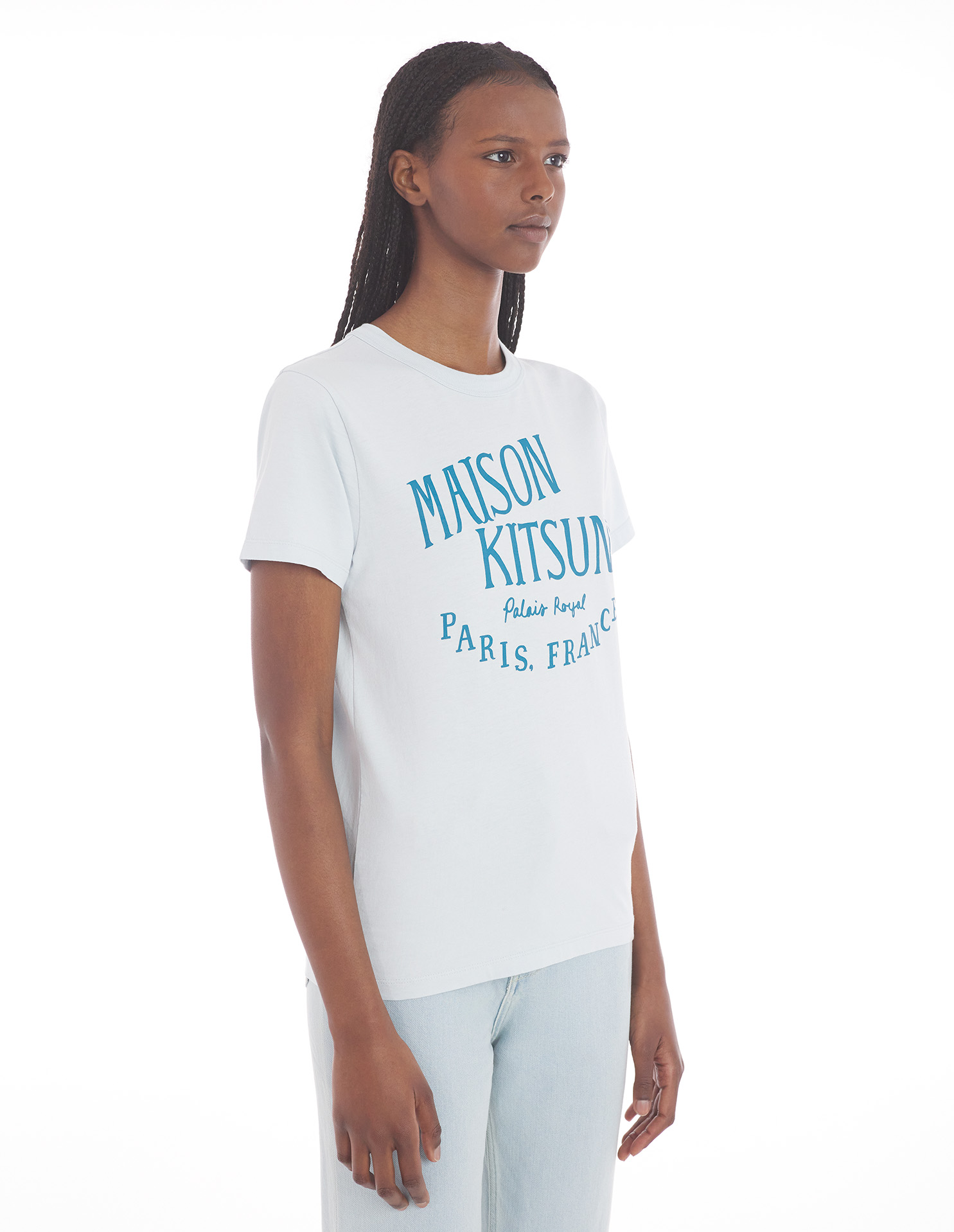 【新品未使用】 MAISON KITSUNE メゾンキツネ Tシャツ PALAIS ROYAL CLASSIC TEE-SHIRT LW00107KJ0008 【XLサイズ/LIGHT GREY MELANGE】