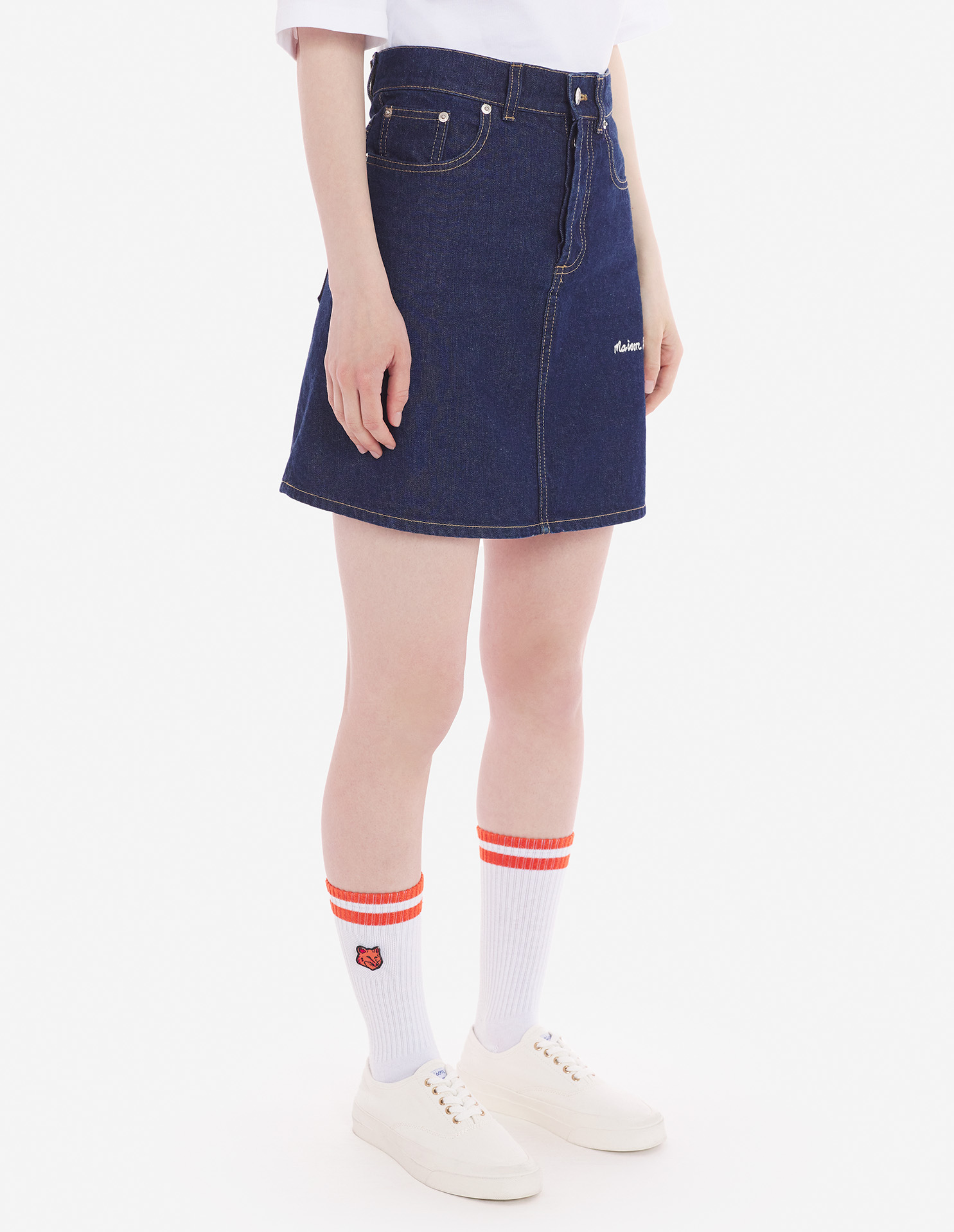 メゾンキツネ Maison Kitsune メッシュ ミニスカート - ひざ丈スカート