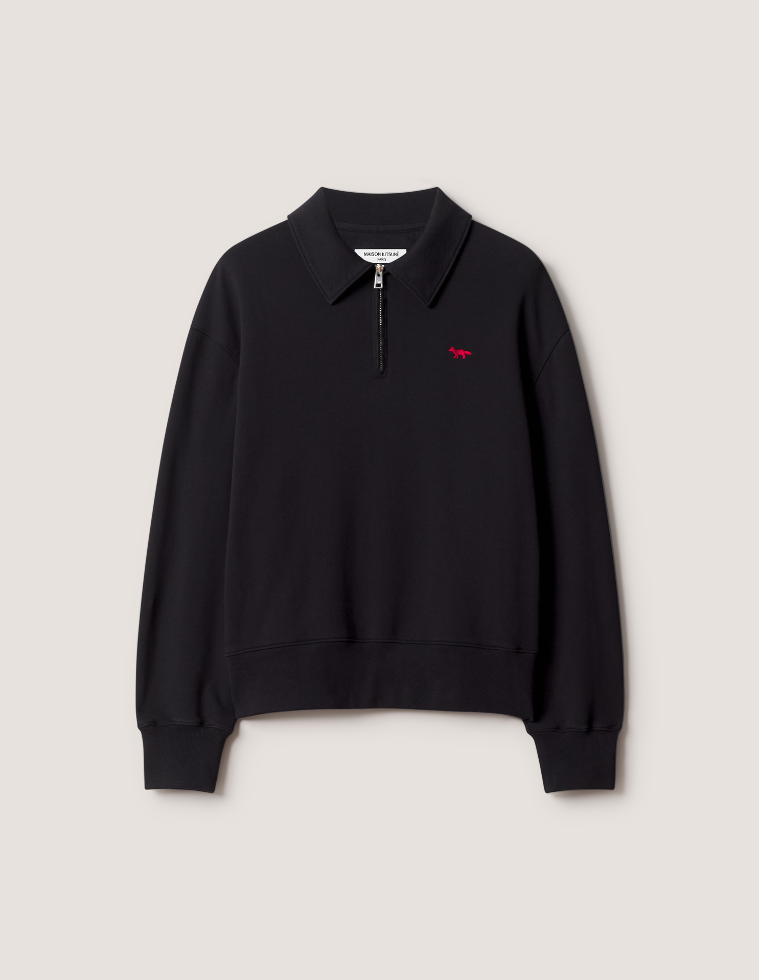 PROFILE FOX ZIPPED POLO SWEATSHIRT