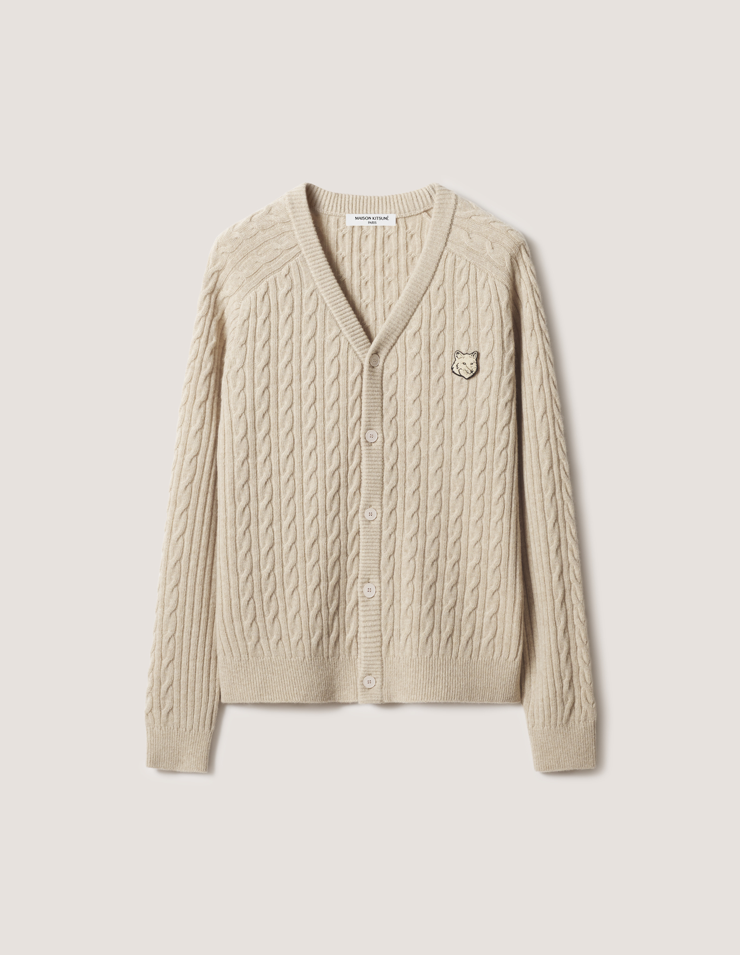 FOX HEAD CABLE KNIT COMFORT CARDIGAN