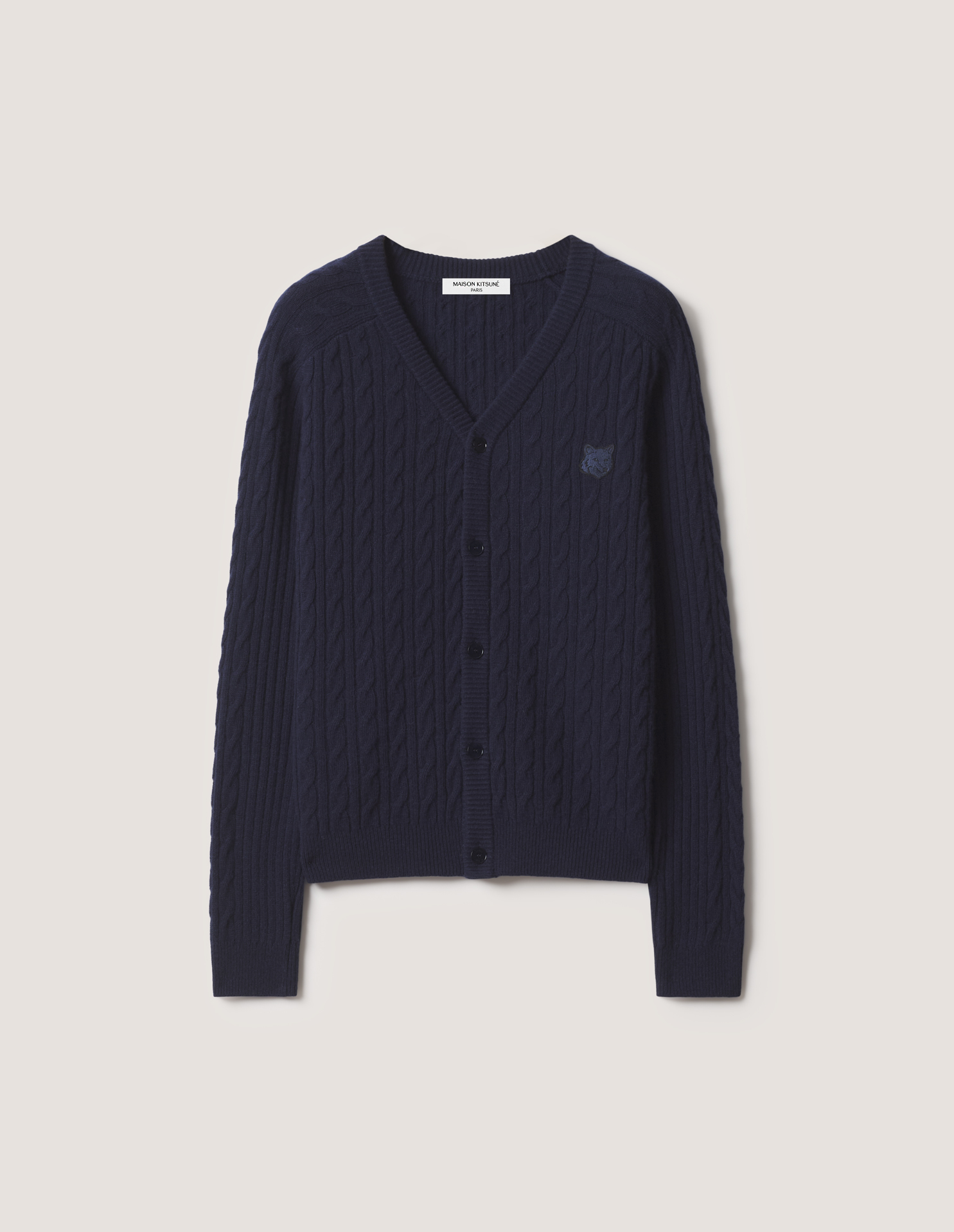 FOX HEAD CABLE KNIT COMFORT CARDIGAN