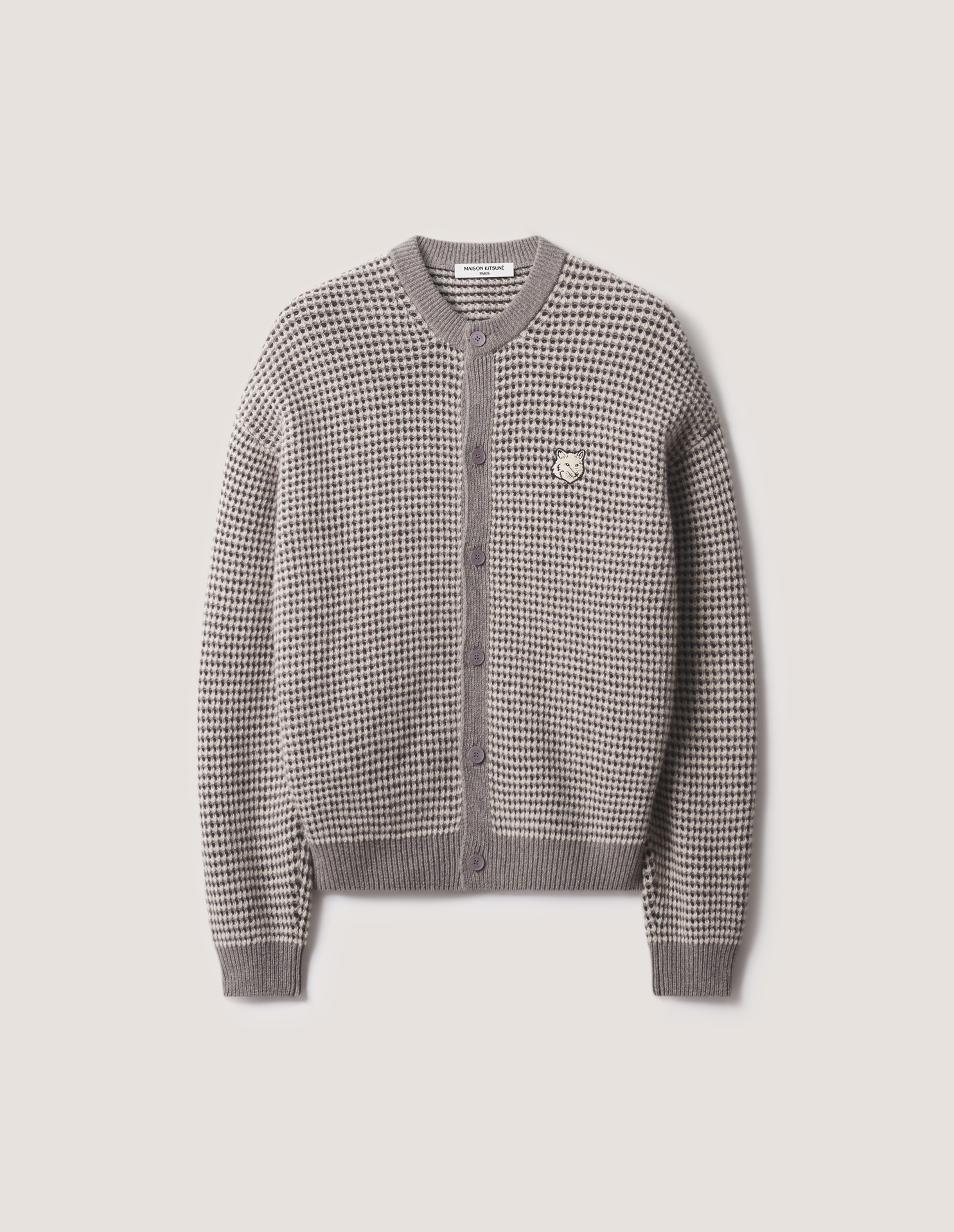 FOX HEAD WAFFLE STITCH COMFORT CARDIGAN