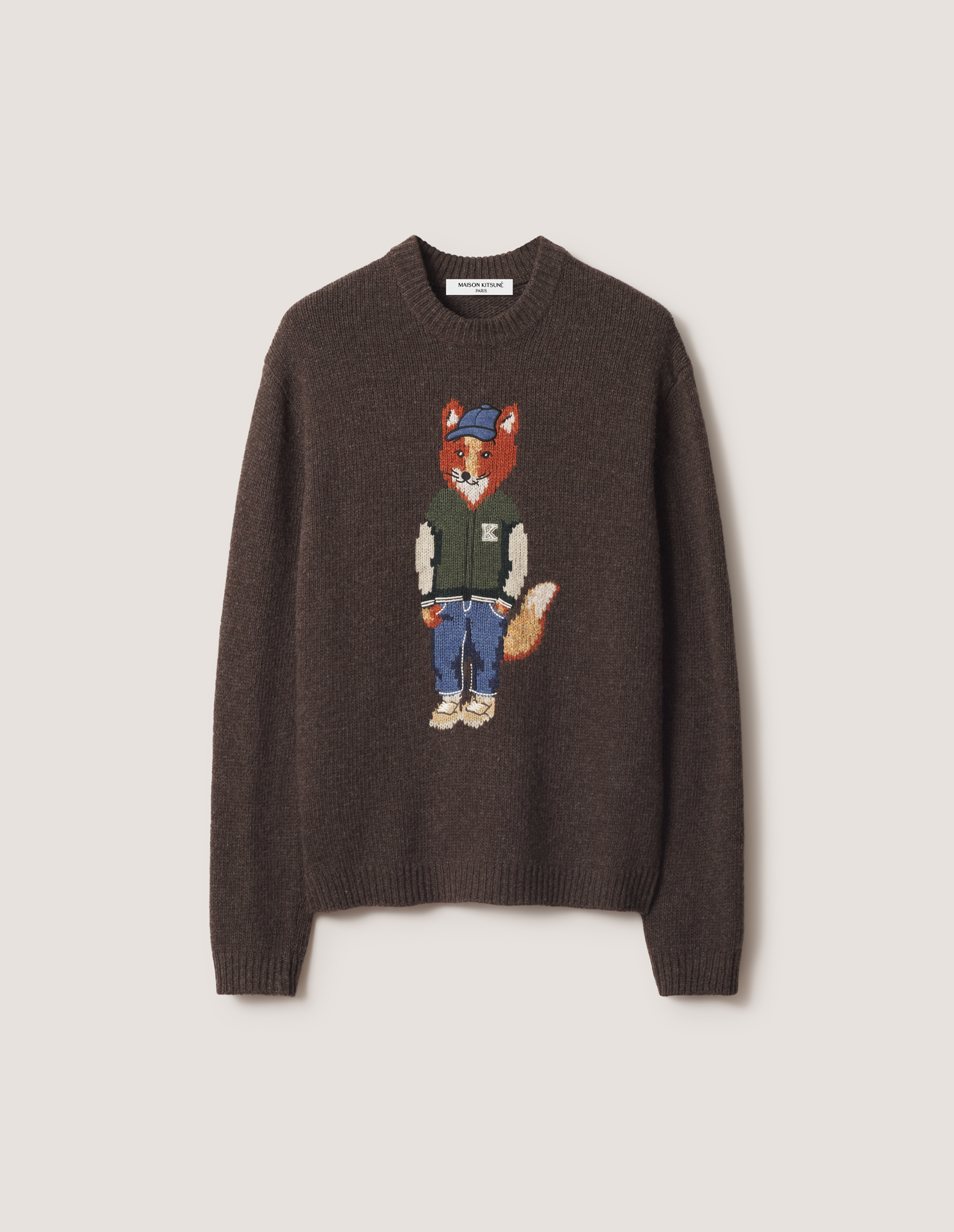 DRESSED FOX INTARSIA WOOL JUMPER
