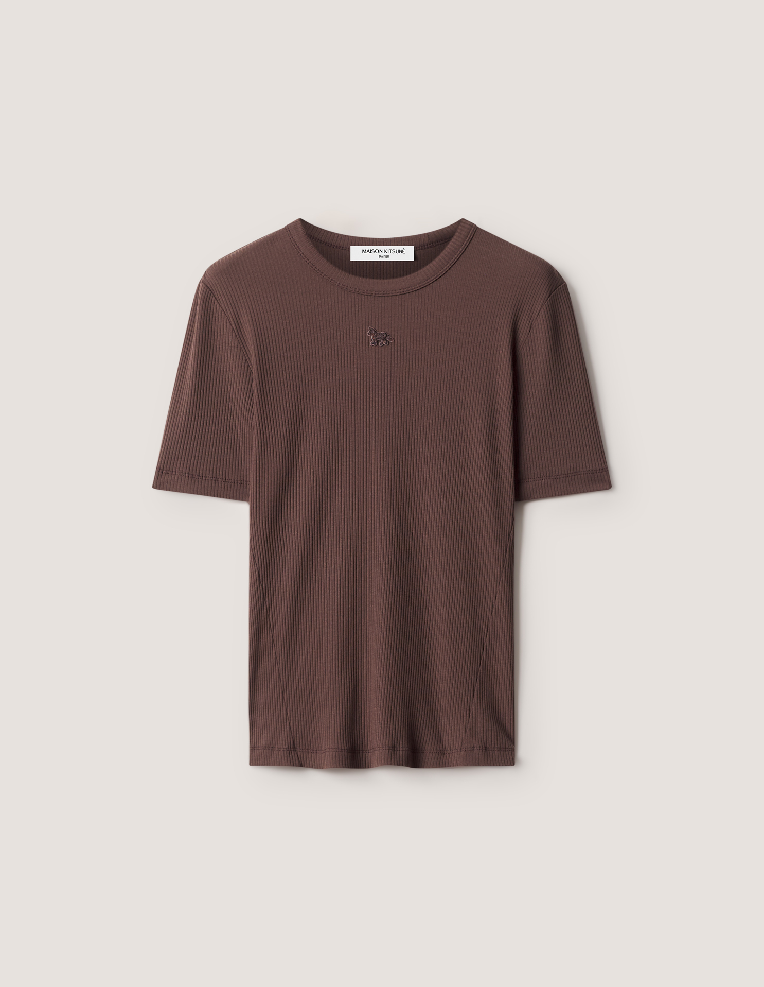 RIBBED BABY FOX FITTED TEE-SHIRT