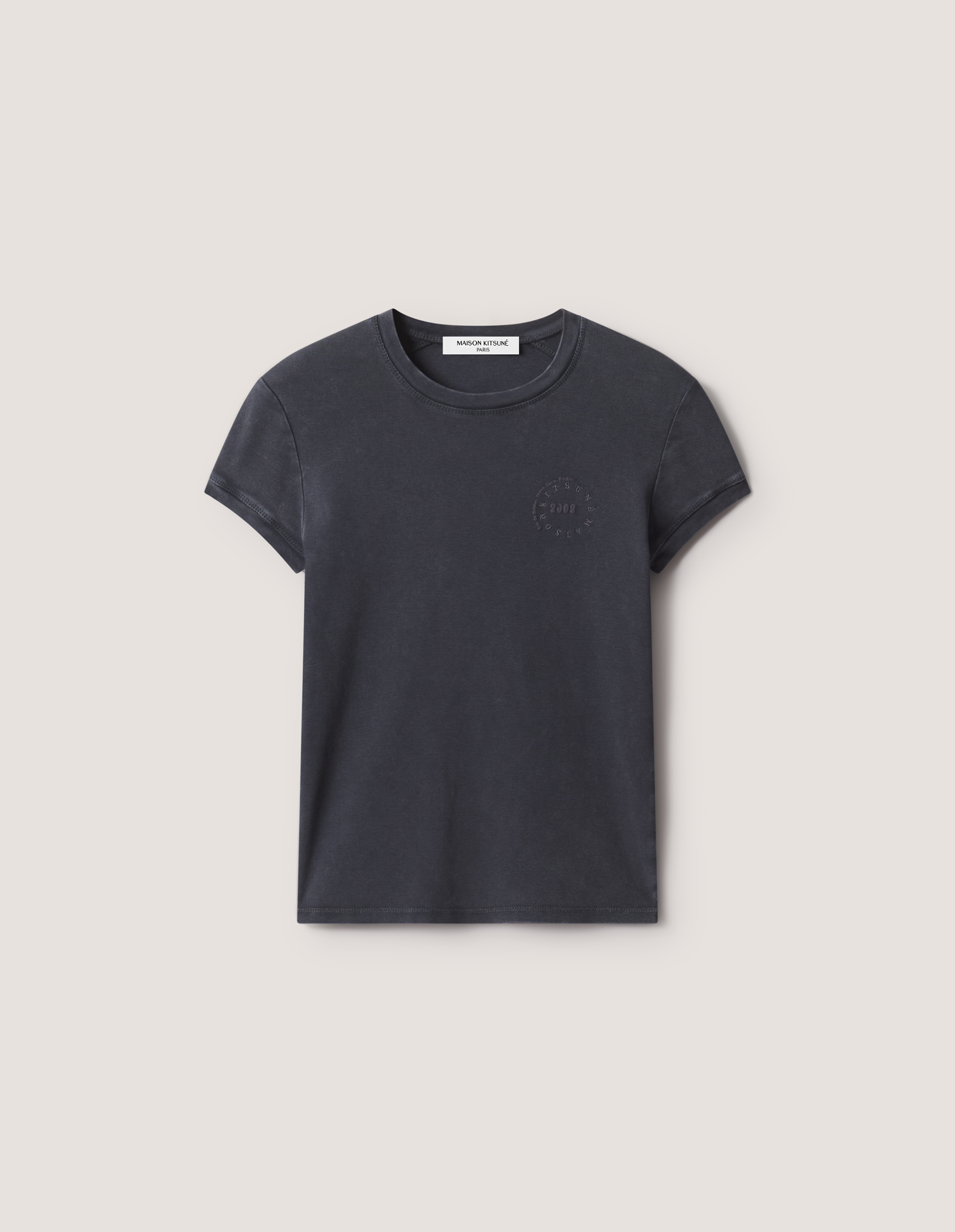 CIRCLE STAMP FADED FITTED TEE-SHIRT