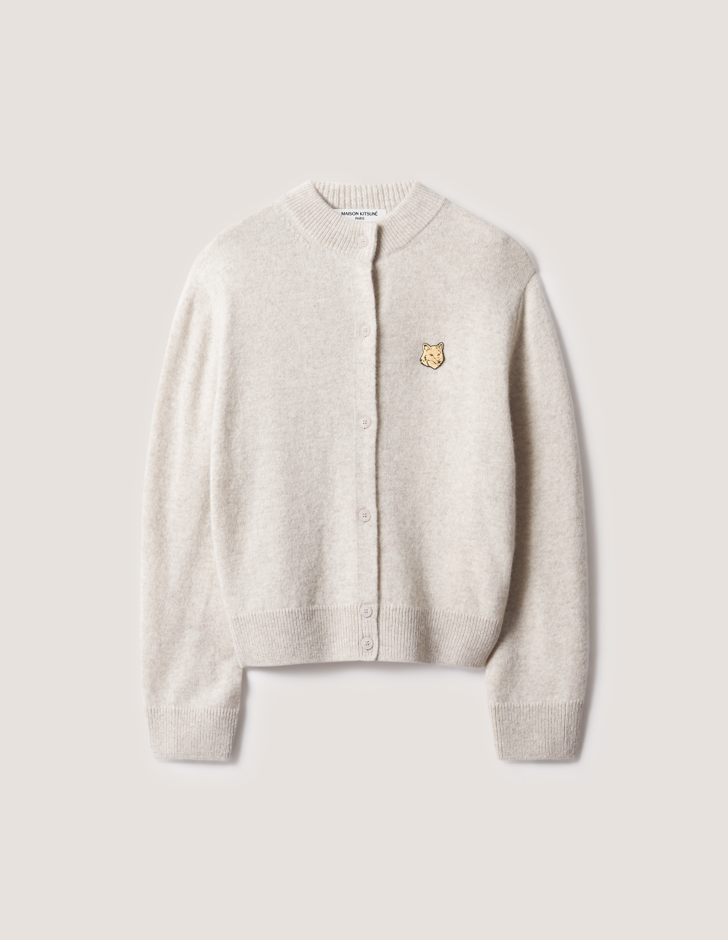 FOX HEAD LAMBSWOOL HIGH NECK CARDIGAN