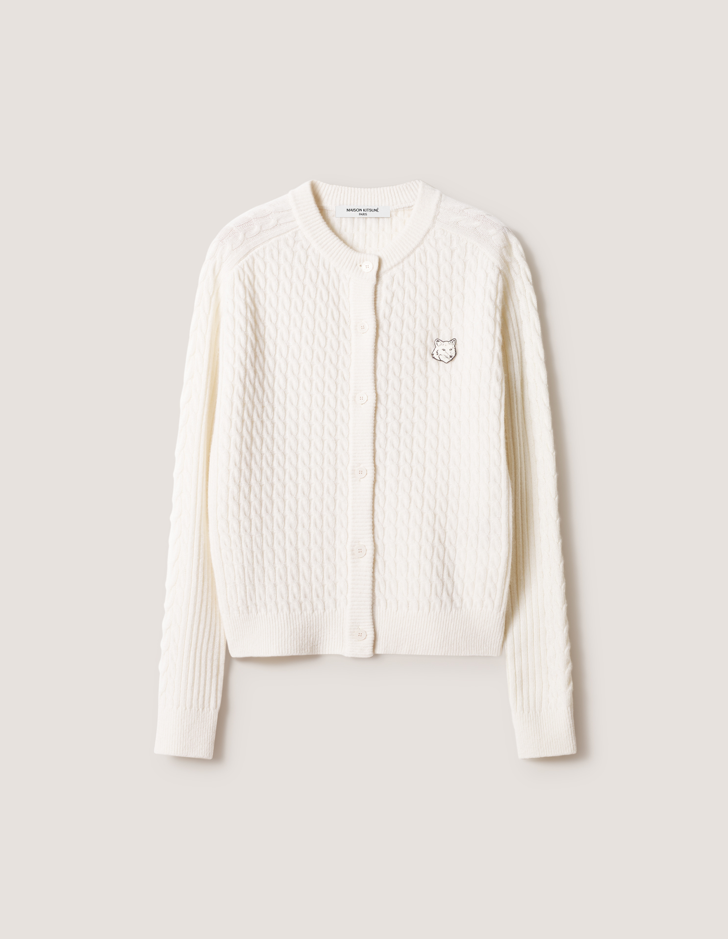 FOX HEAD CABLE KNIT CARDIGAN