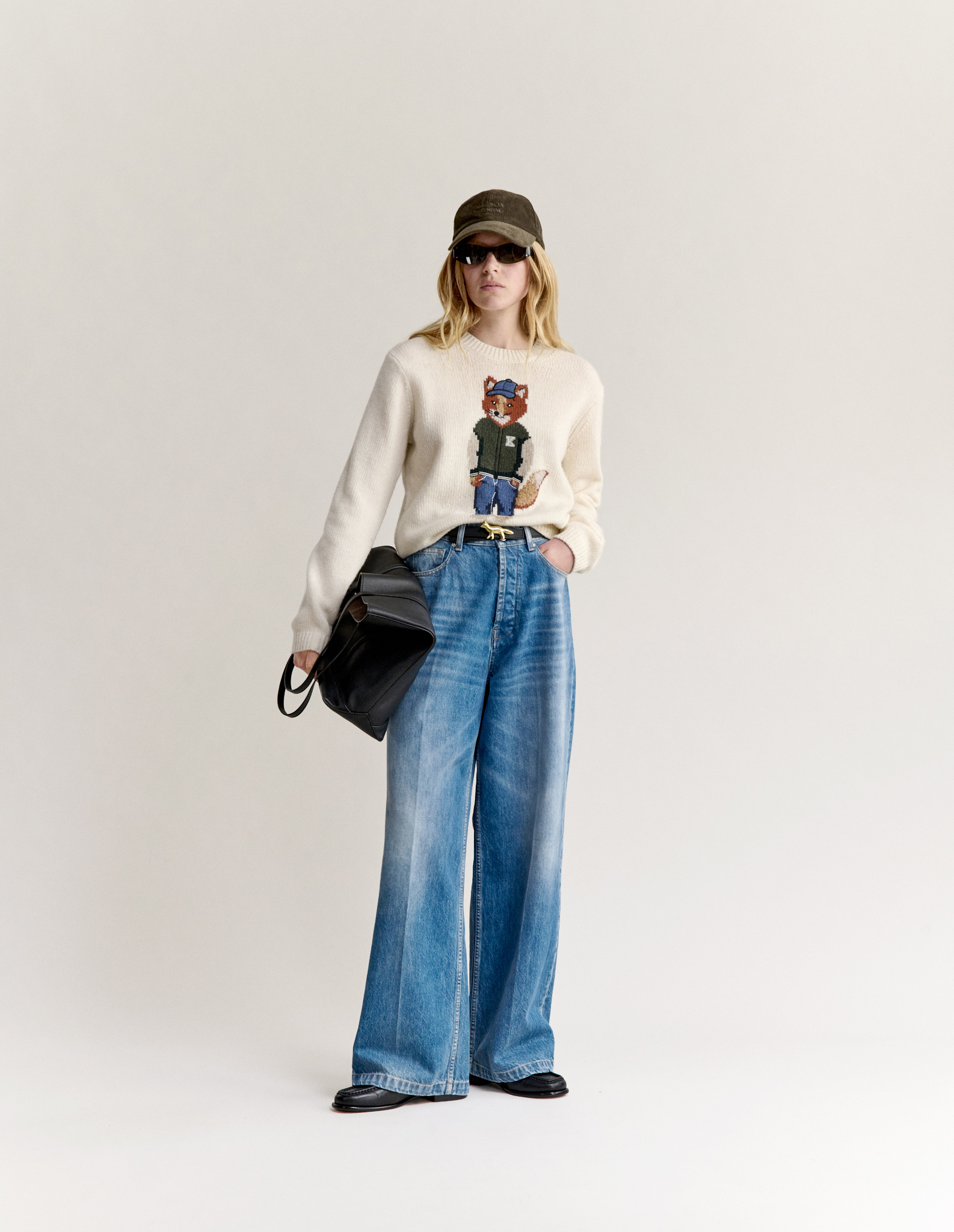 DRESSED FOX INTARSIA WOOL JUMPER