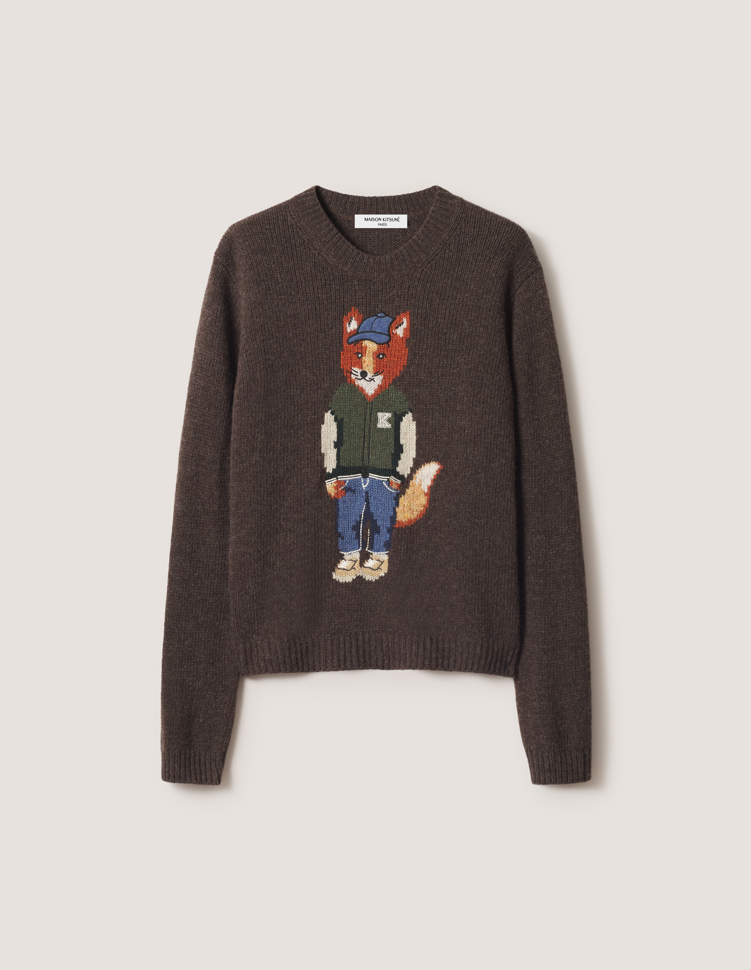 DRESSED FOX INTARSIA WOOL JUMPER