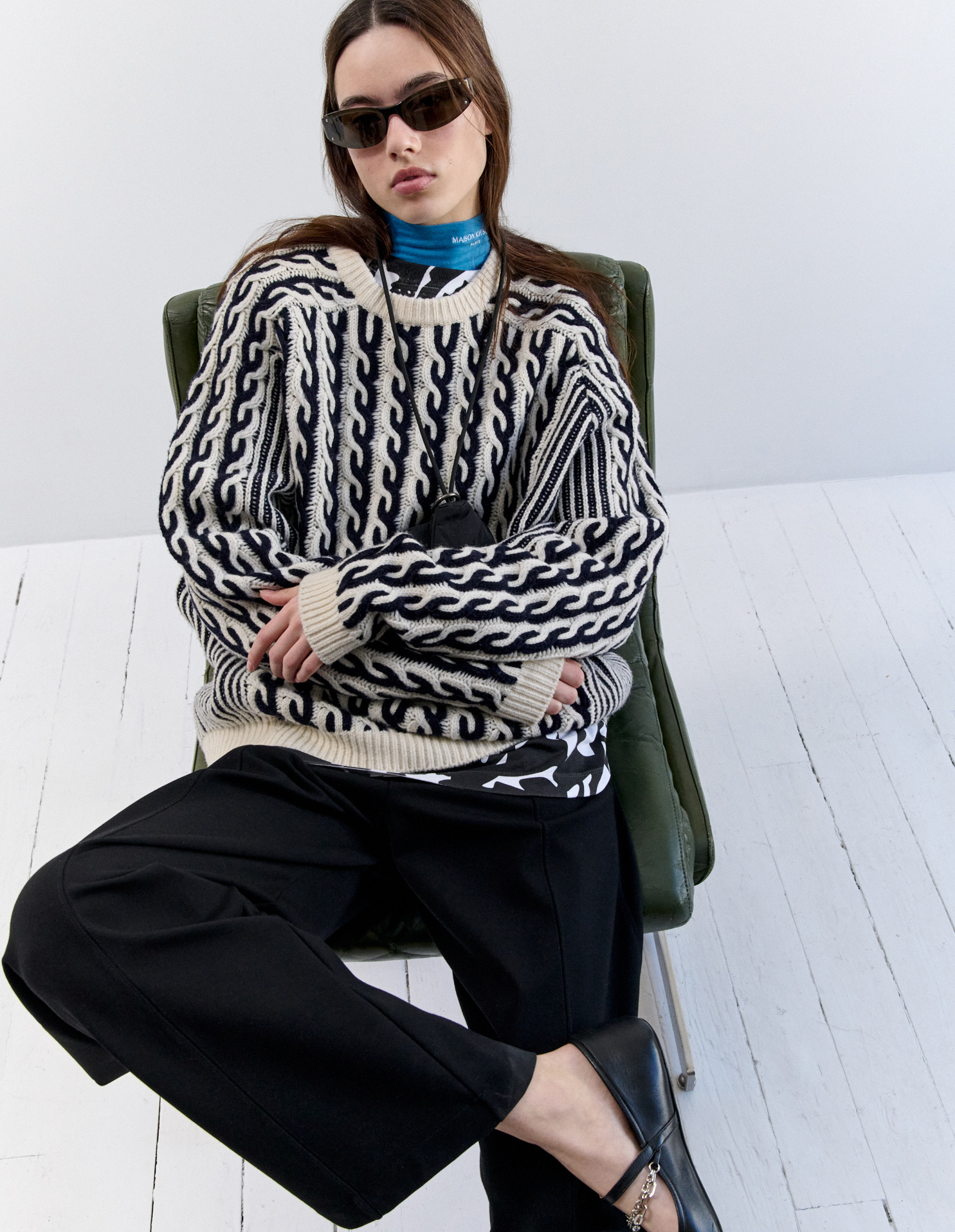 BI-COLOR CABLE LAMBSWOOL JUMPER