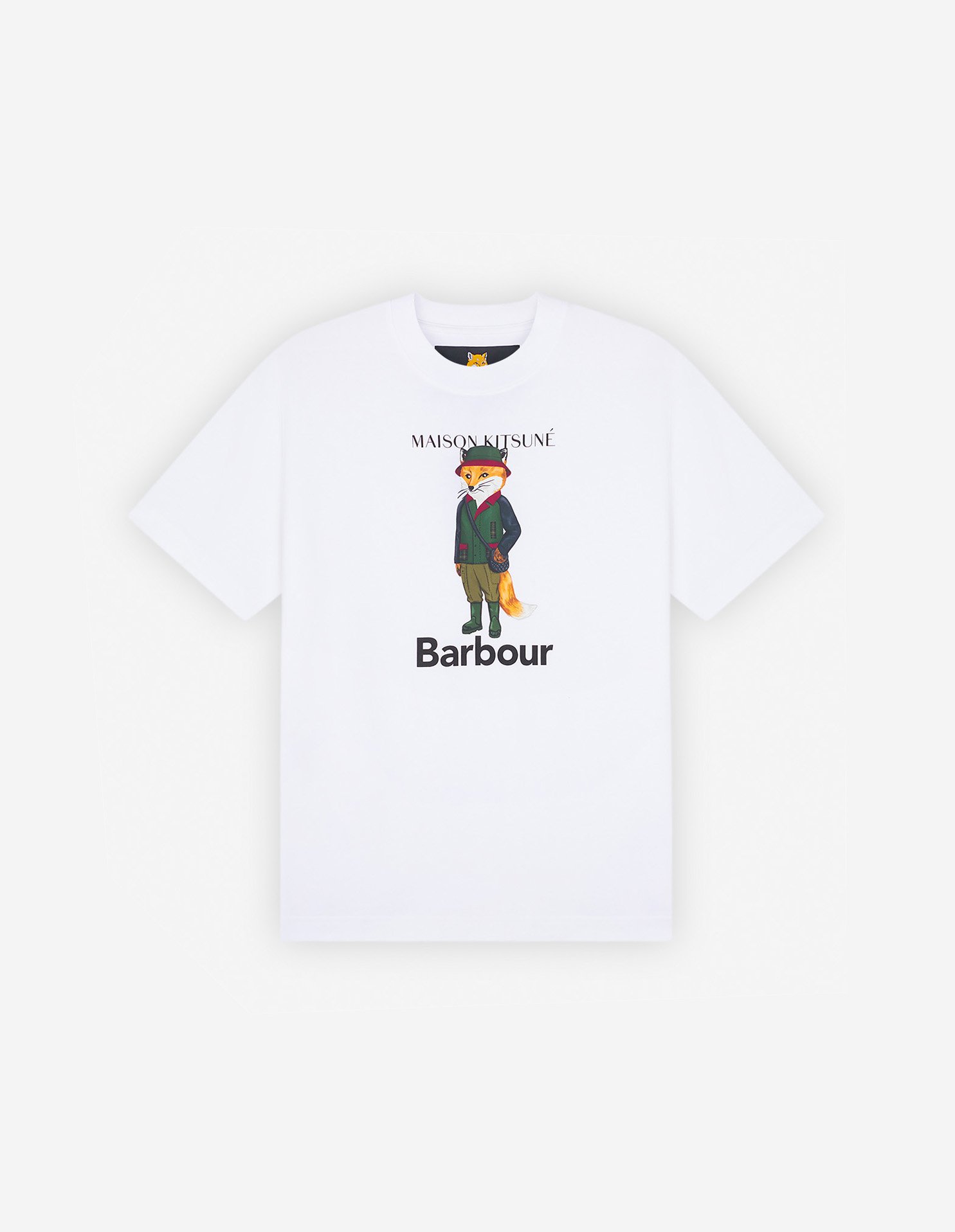 メゾン キツネ X BARBOUR ビューフォート フォックス Tシャツ