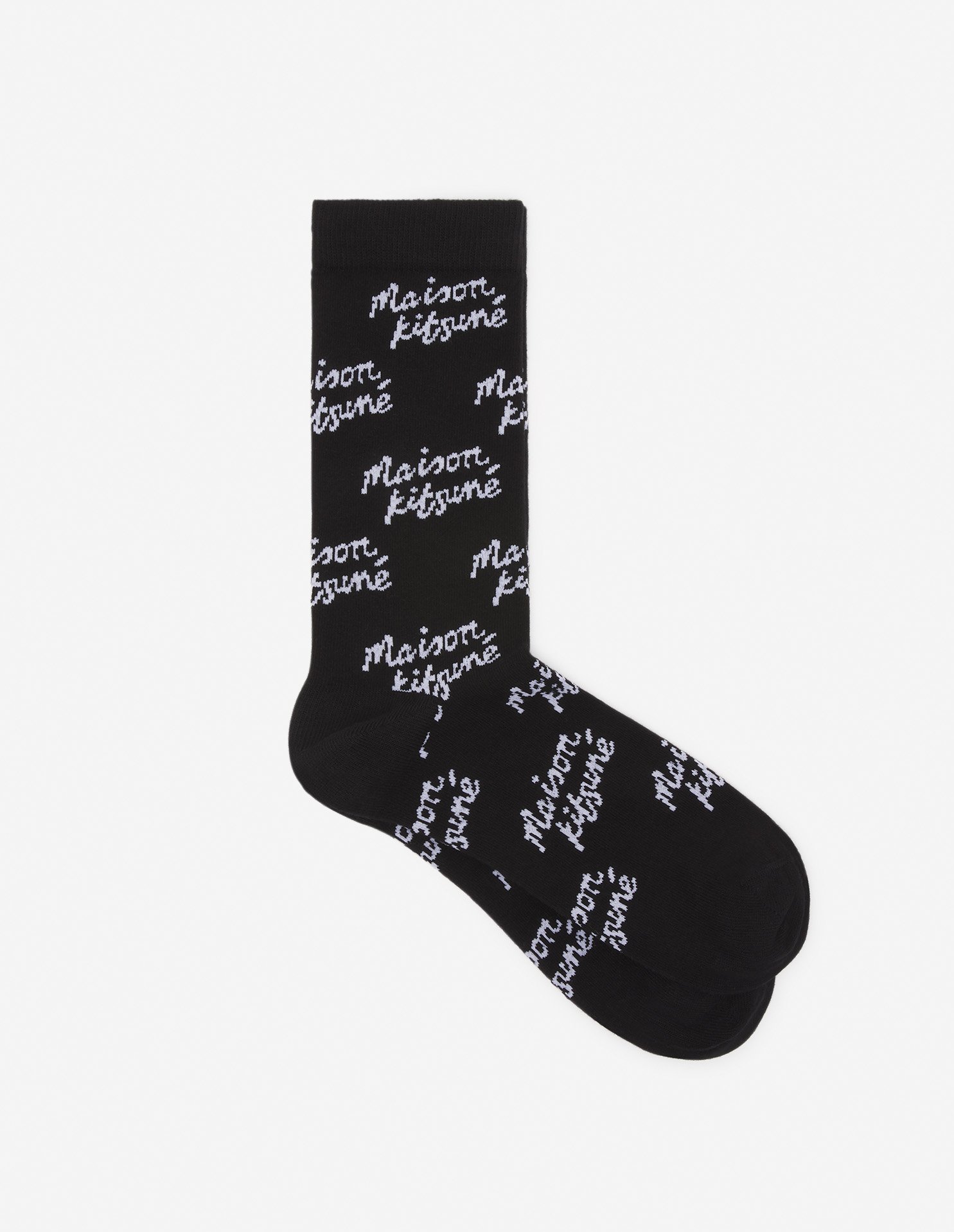 MAISON KITSUNE HANDWRITING ALL OVER SOCKS