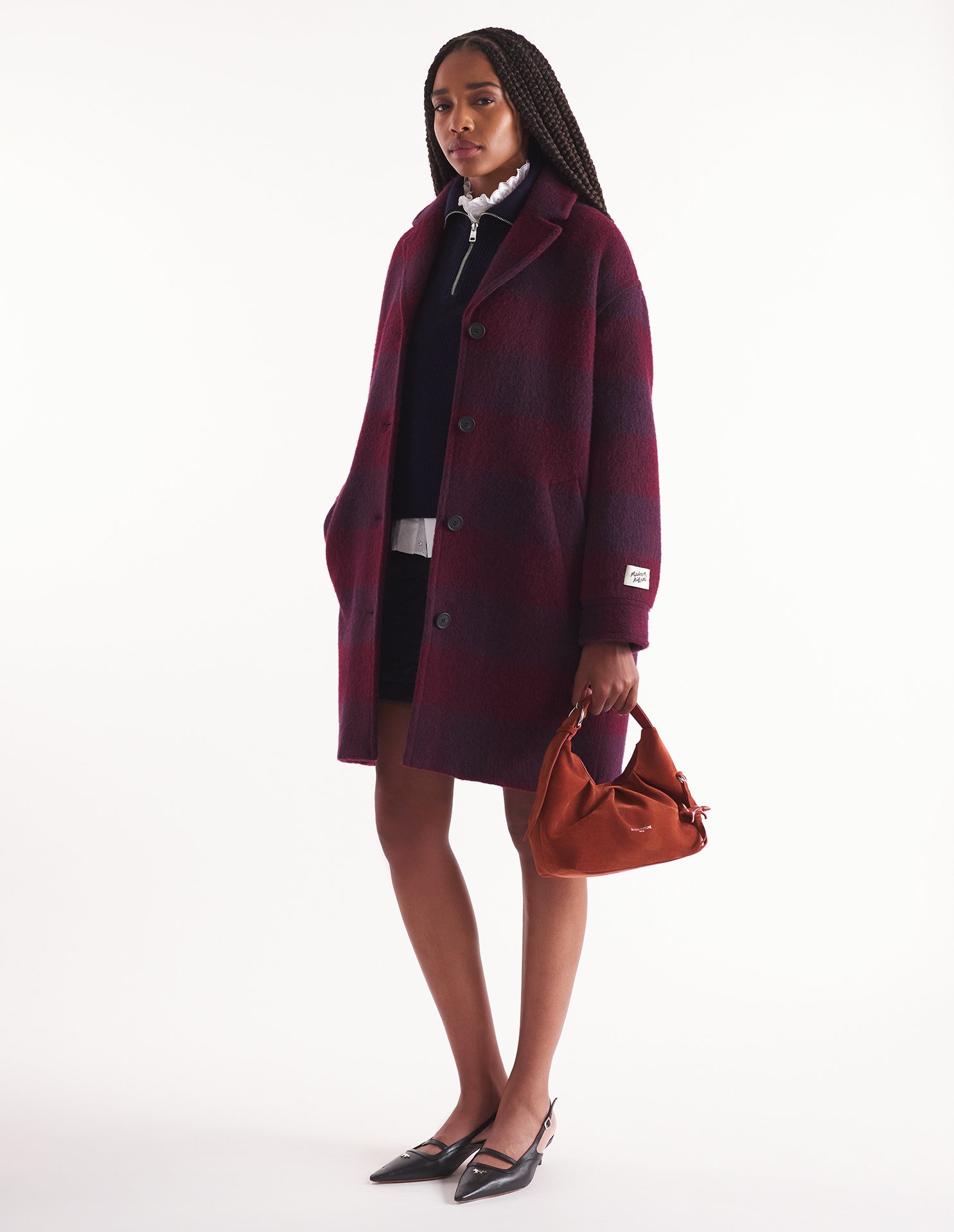 BRUSHED WOOL COAT