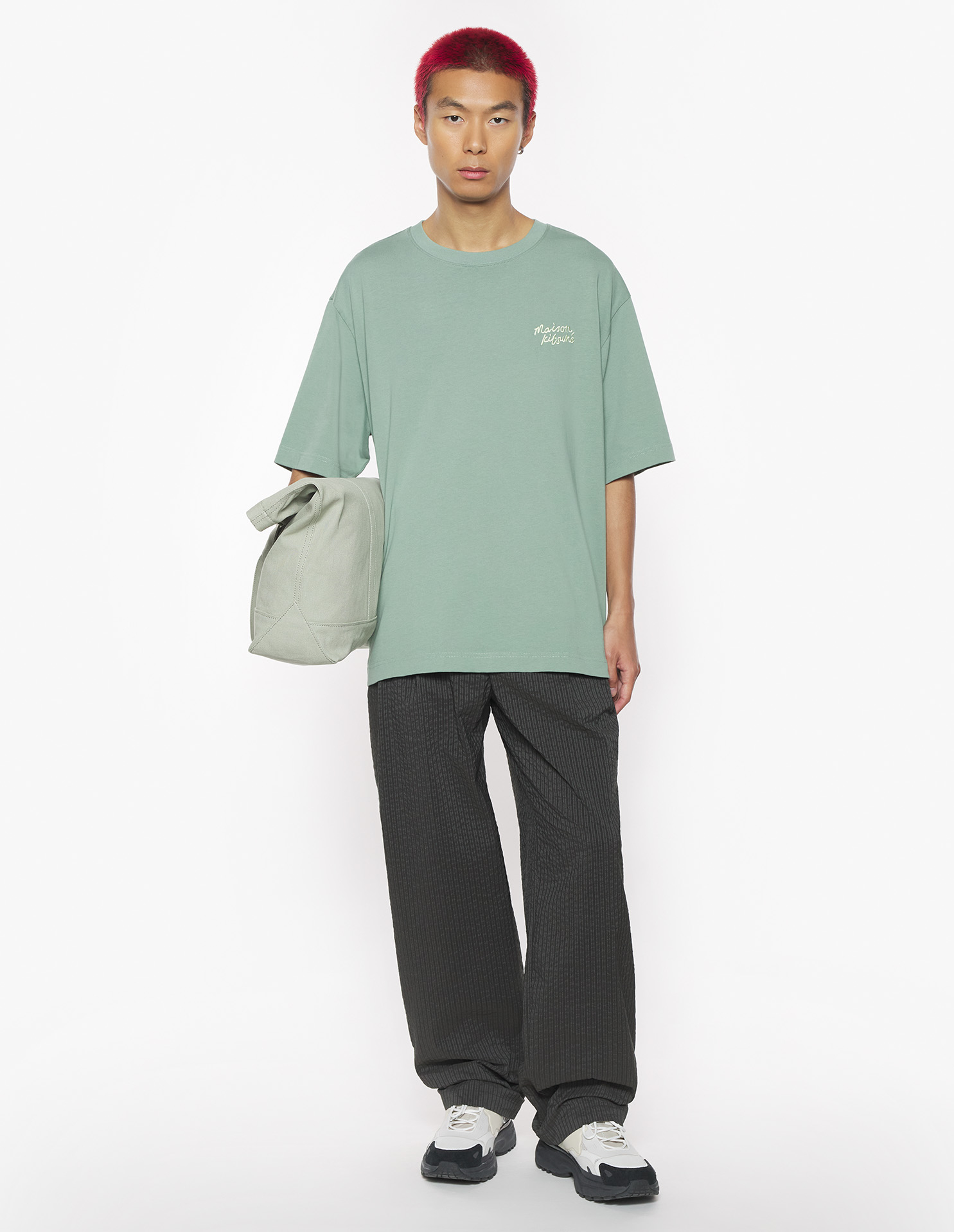 MAISON KITSUNE HANDWRITING EMBROIDERY OVERSIZE TEE