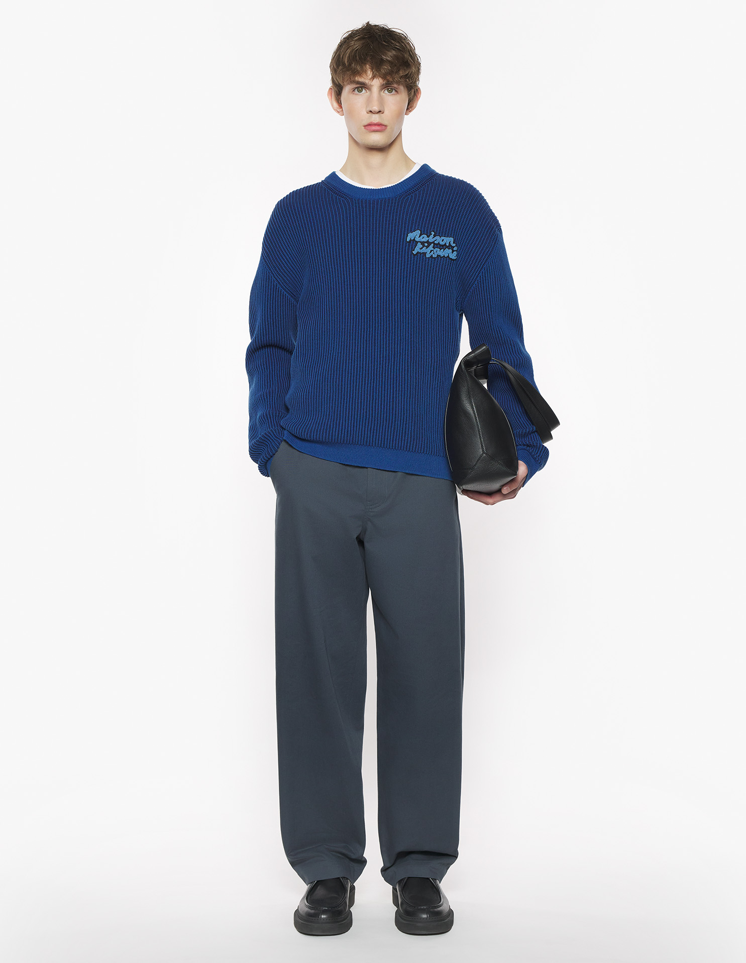 MAISON KITSUNE HANDWRITING RIBBED COMFORT JUMPER