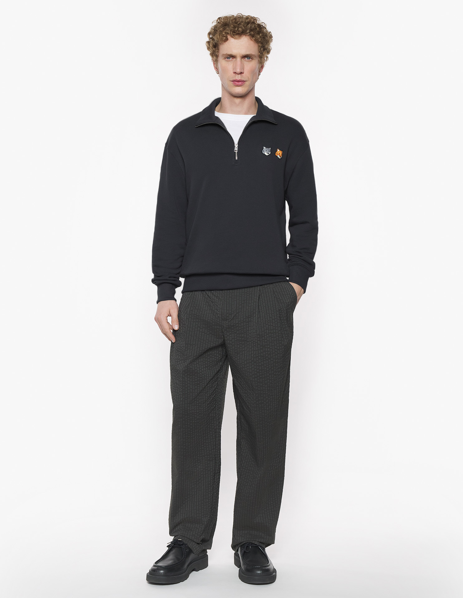 DOUBLE BOLD FOX HEAD HALF ZIP COMFORT SWEATSHIRT