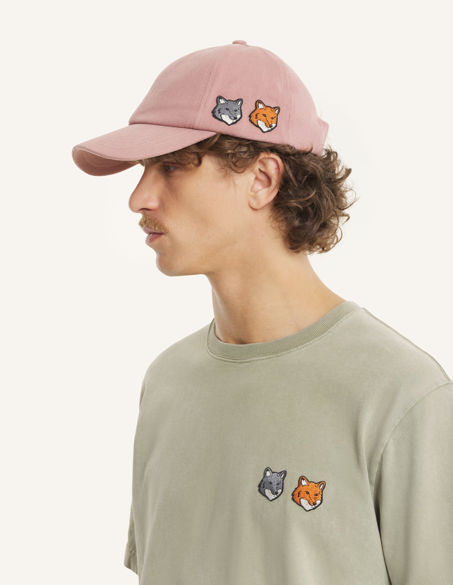 DOUBLE FOX HEAD FADED CAP