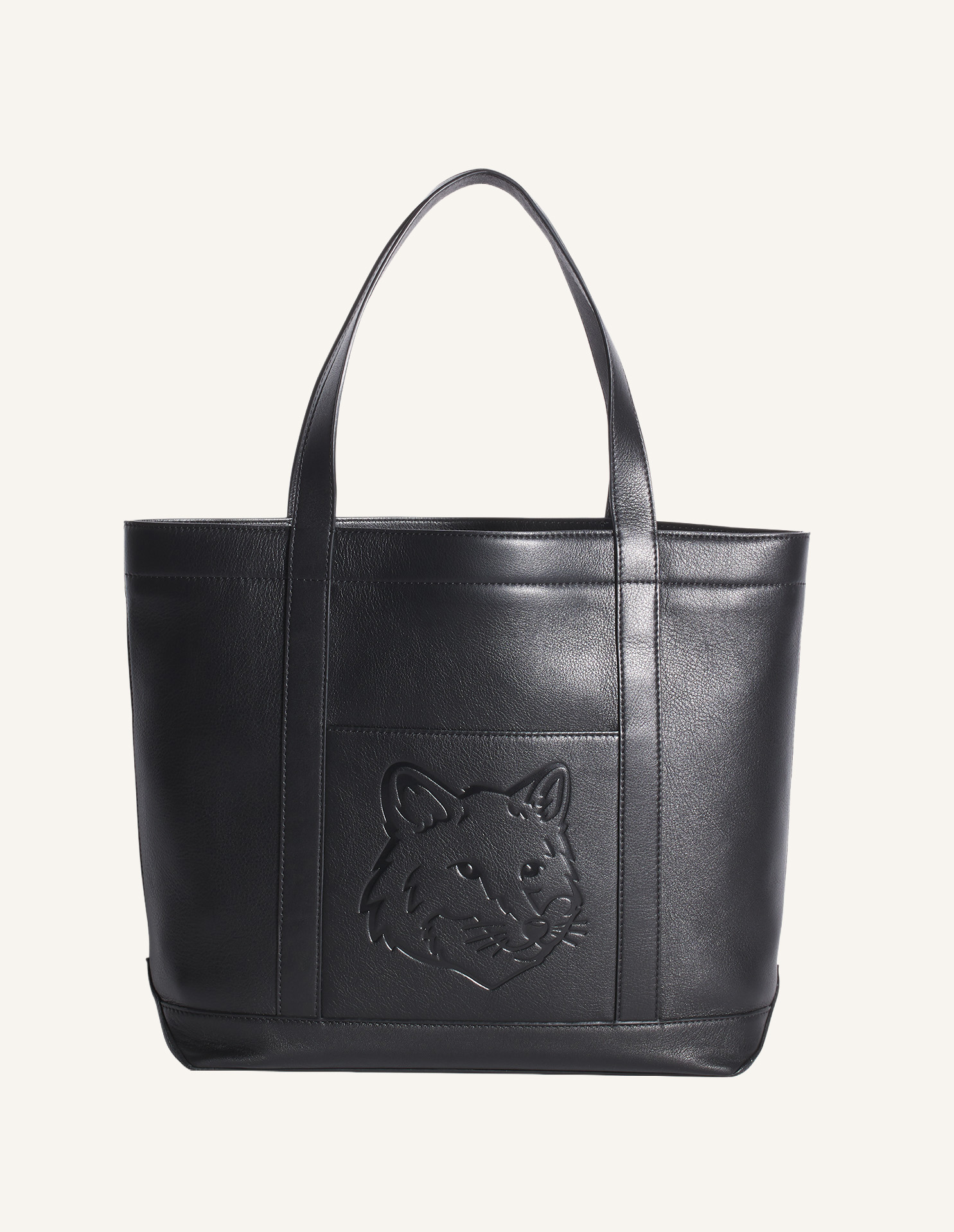 FOX HEAD LEATHER MEDIUM TOTE