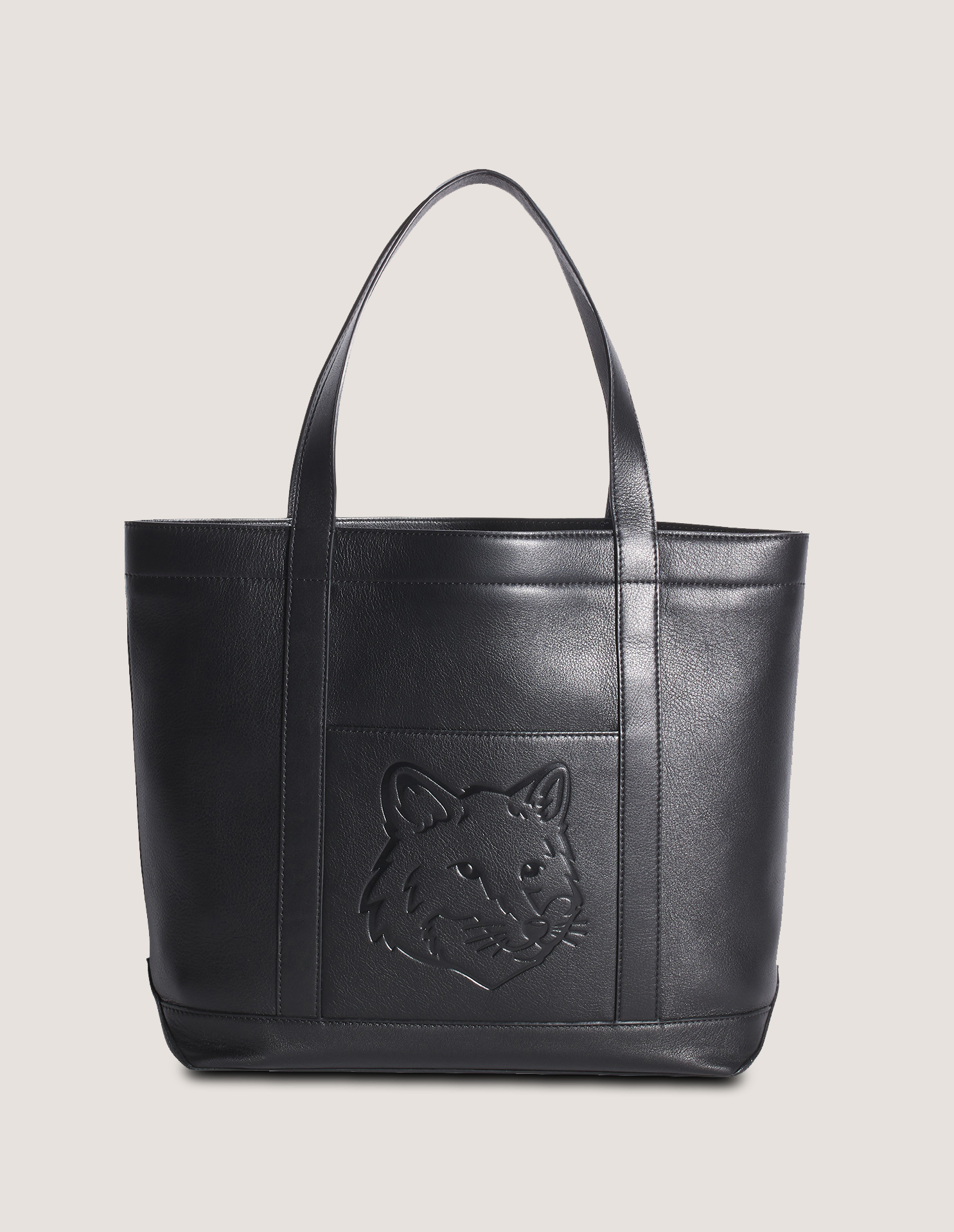 FOX HEAD LEATHER MEDIUM TOTE