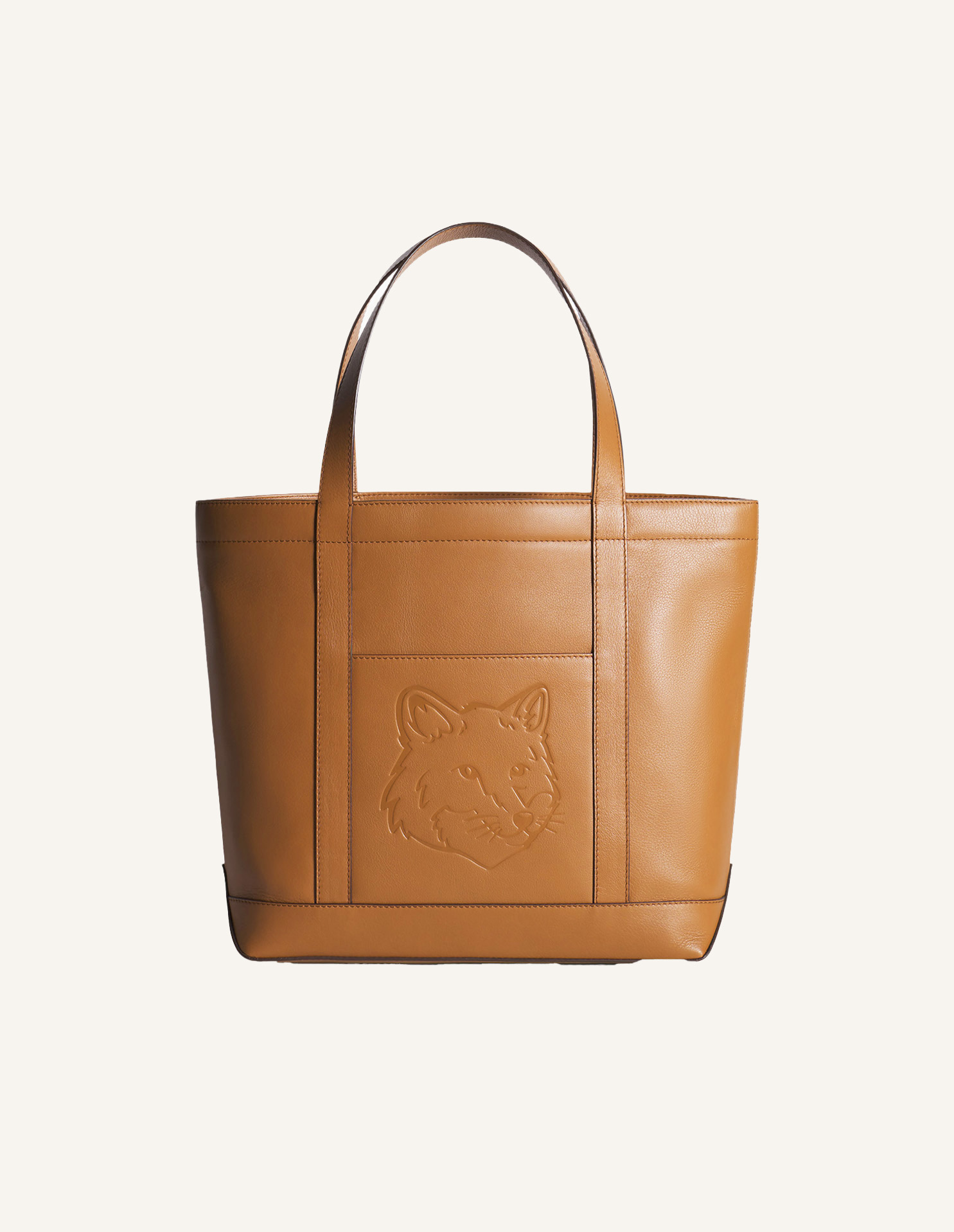 FOX HEAD LEATHER MEDIUM TOTE