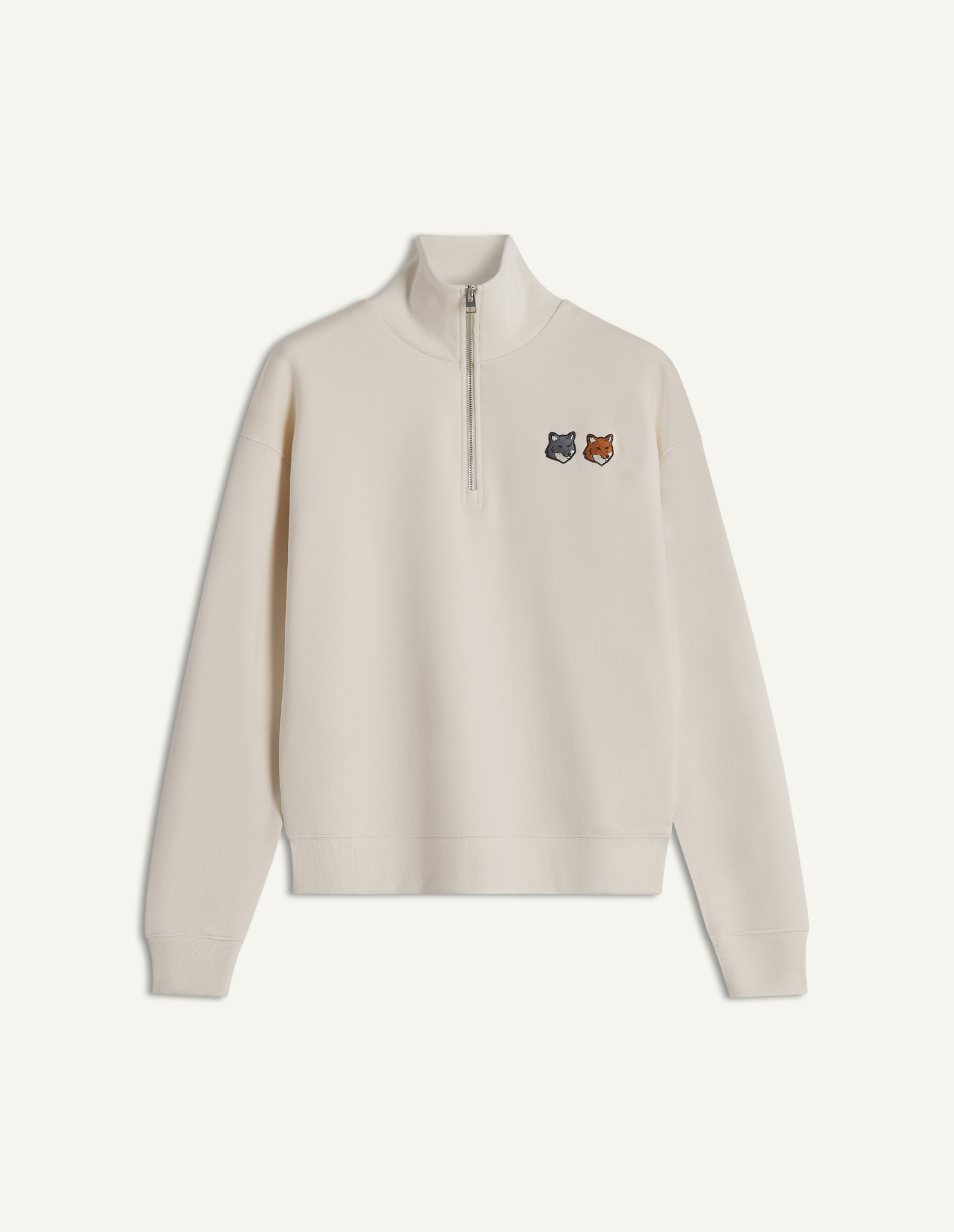 DOUBLE FOX HEAD HALF ZIP COMFORT SWEATSHIRT