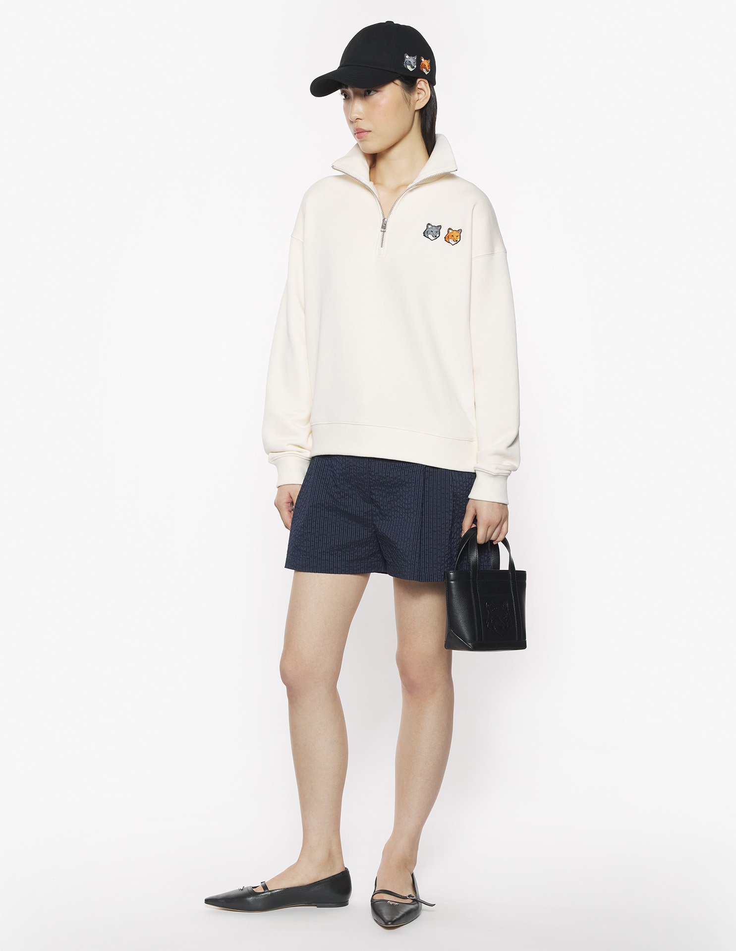 DOUBLE BOLD FOX HEAD HALF ZIP COMFORT SWEATSHIRT