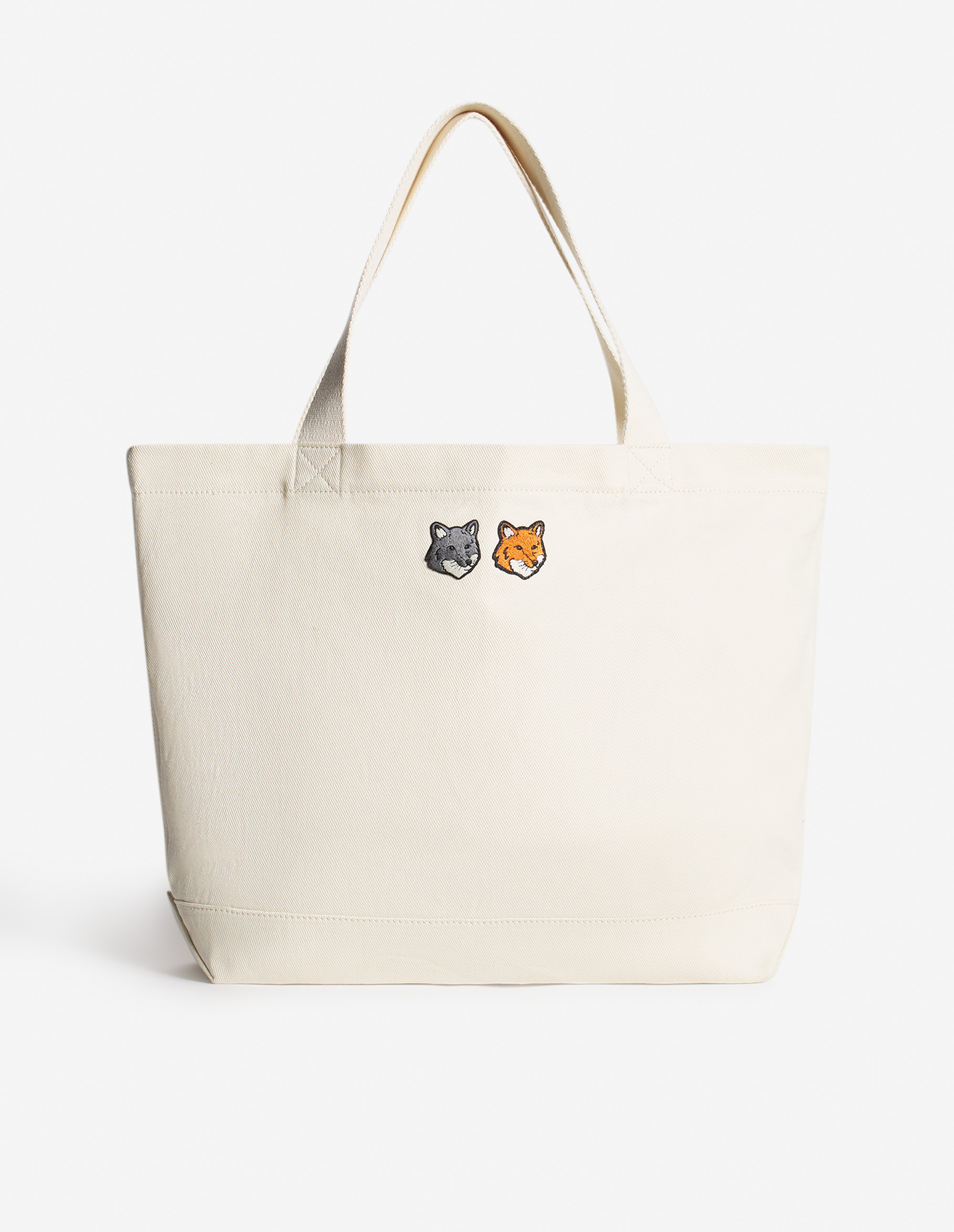 DOUBLE BOLD FOX HEAD PATCH TOTE BAG