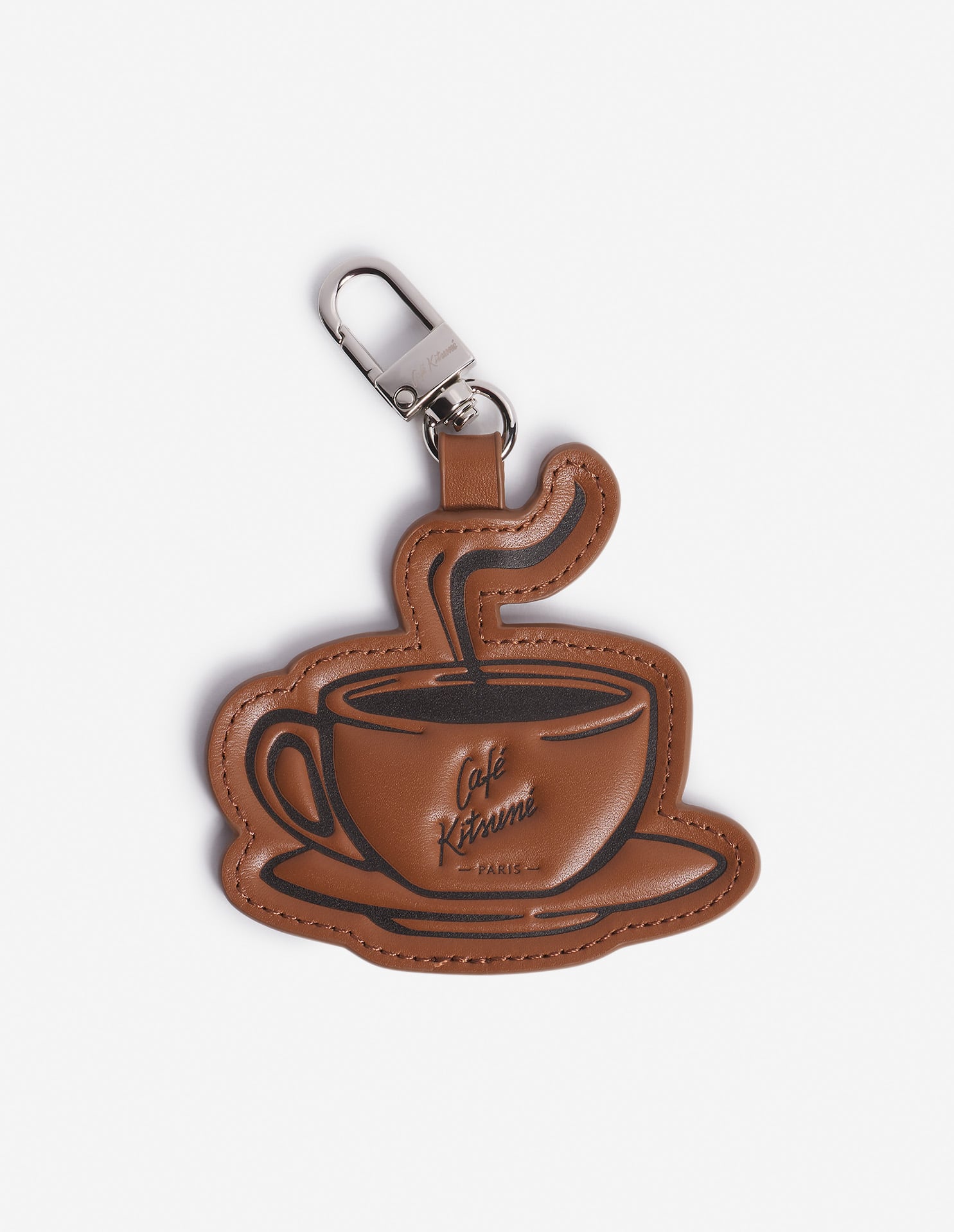 LEATHER COFFEE CUP KEYRING