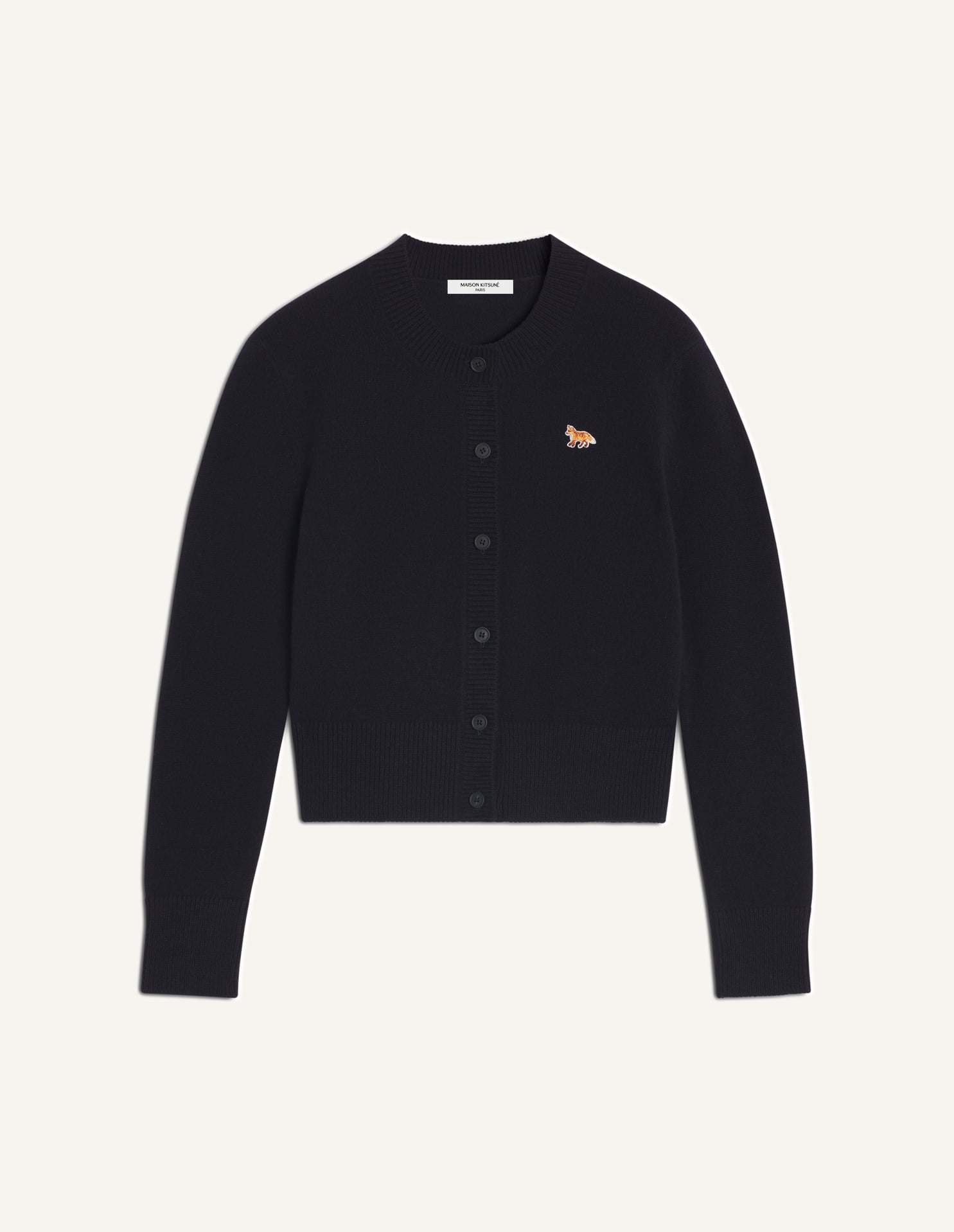 BABY FOX LAMBSWOOL FITTED CARDIGAN