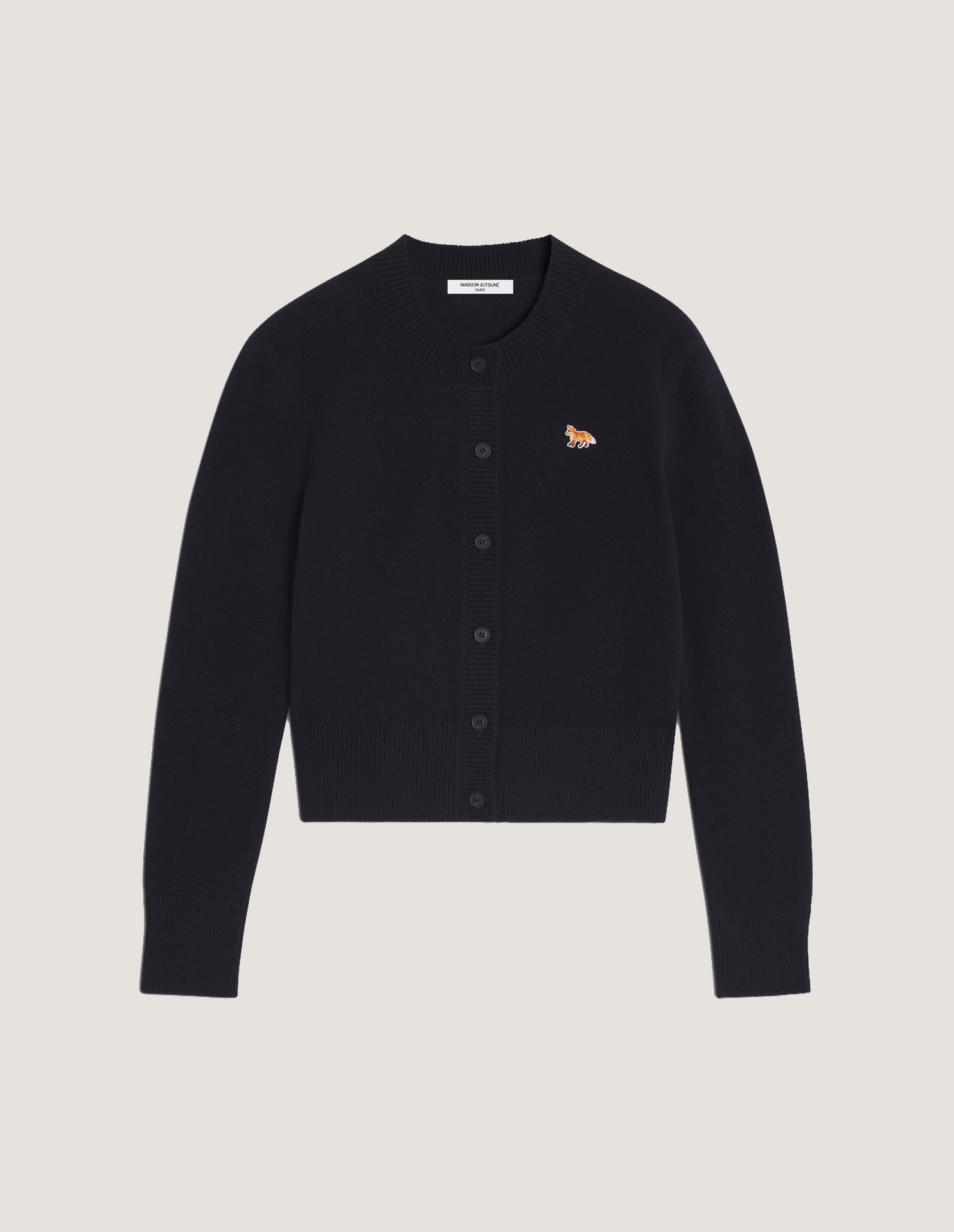 BABY FOX LAMBSWOOL FITTED CARDIGAN