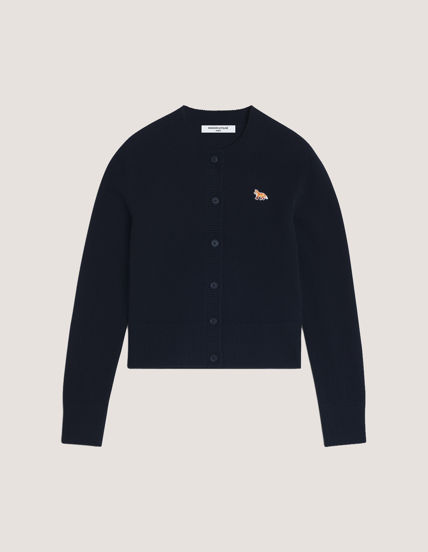 BABY FOX LAMBSWOOL FITTED CARDIGAN